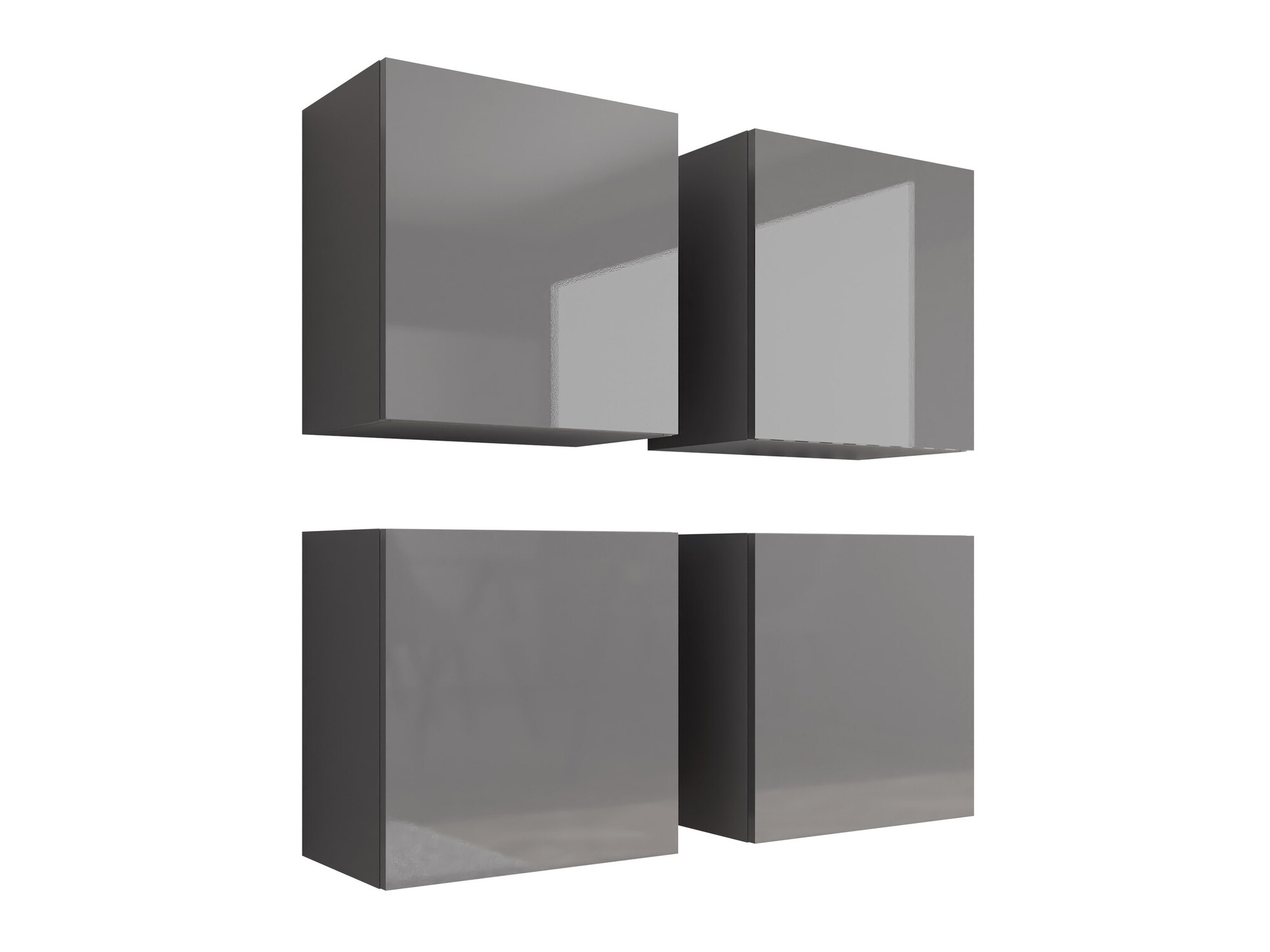 Konyhabútorok Venenou 143 (Szürke + Fényes szürke)