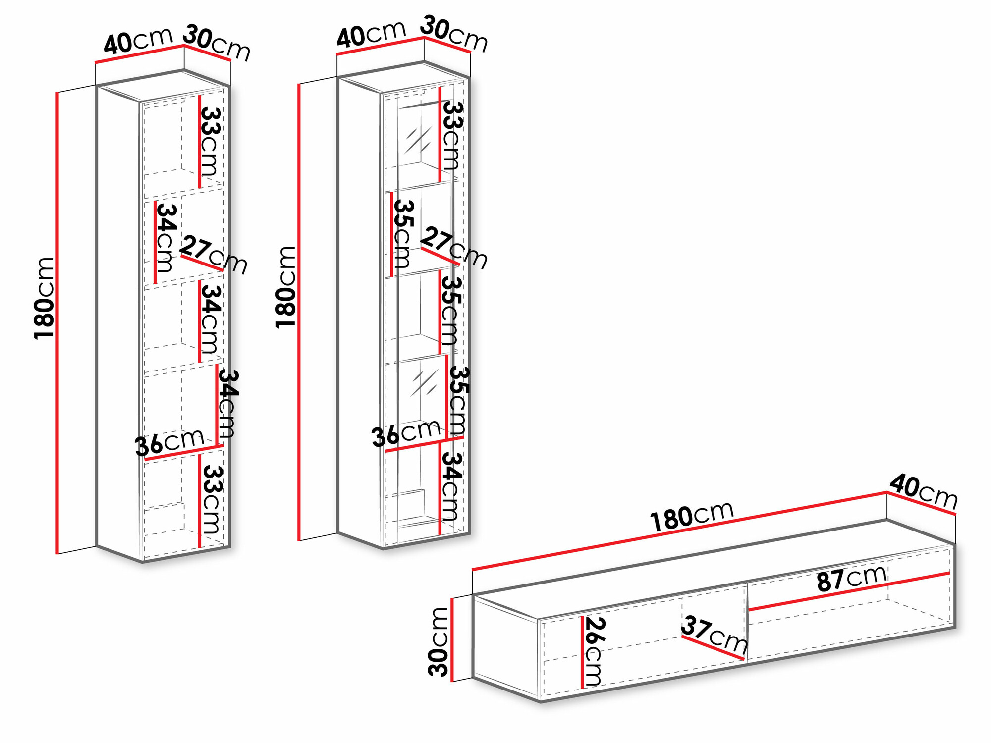 Nappali szett Venenou 102 (Fekete + Fényes fekete)