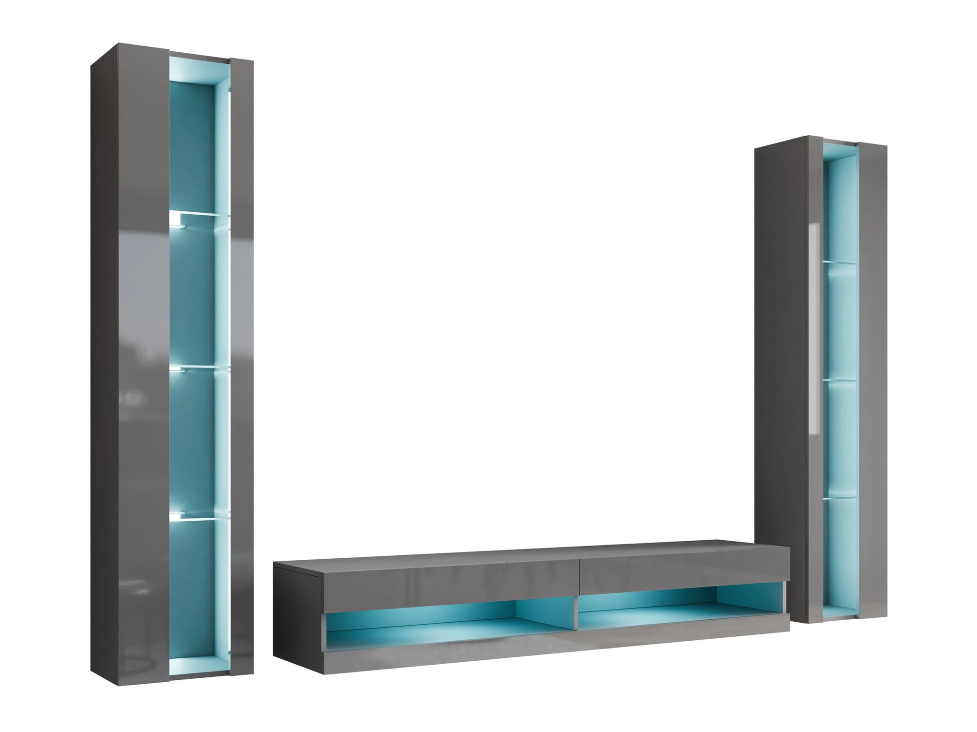 Nappali szett Venenou 112 (Szürke + Fényes szürke)