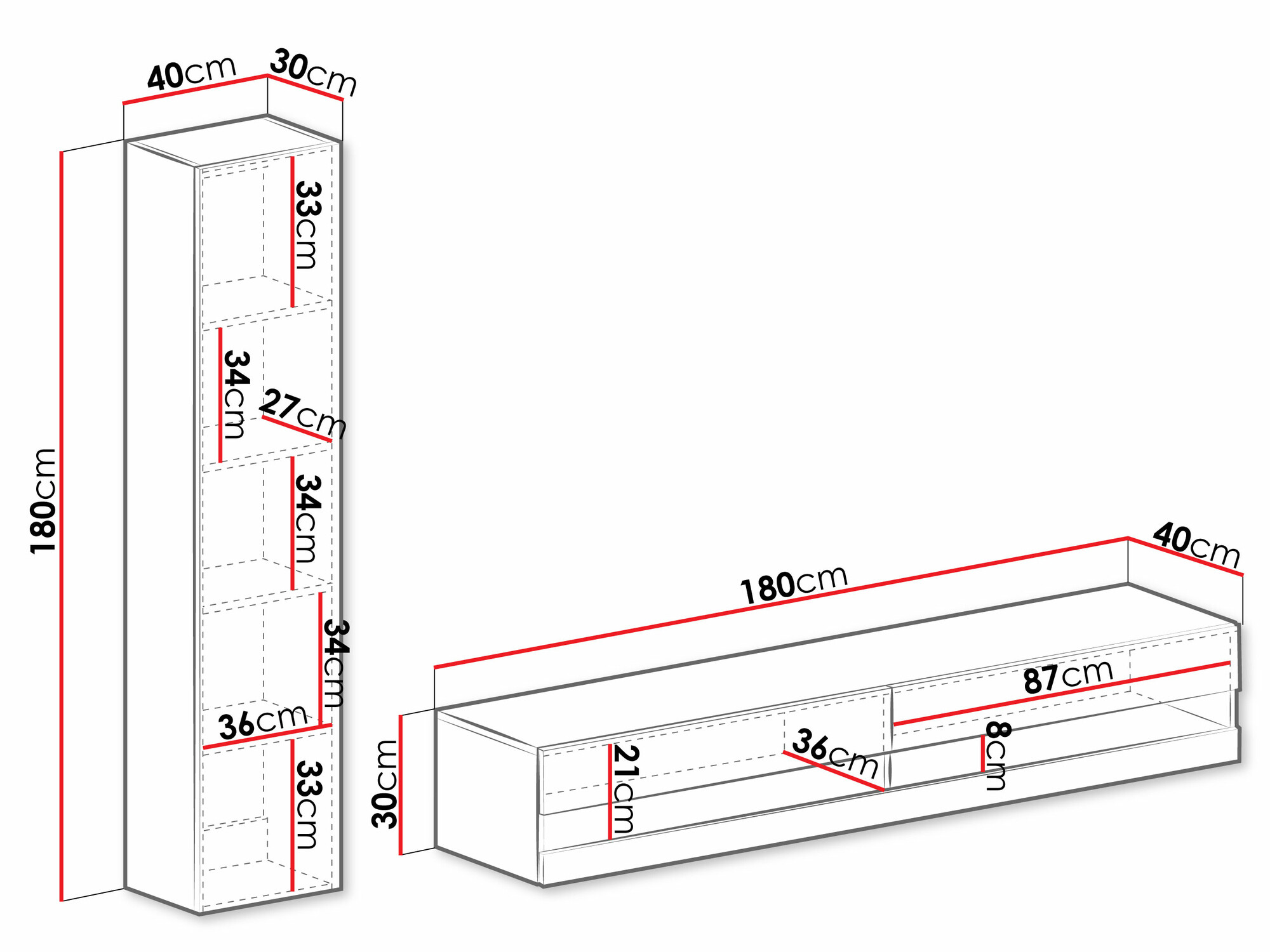 Nappali szett Venenou 114 (Fehér + Fényes fehér)