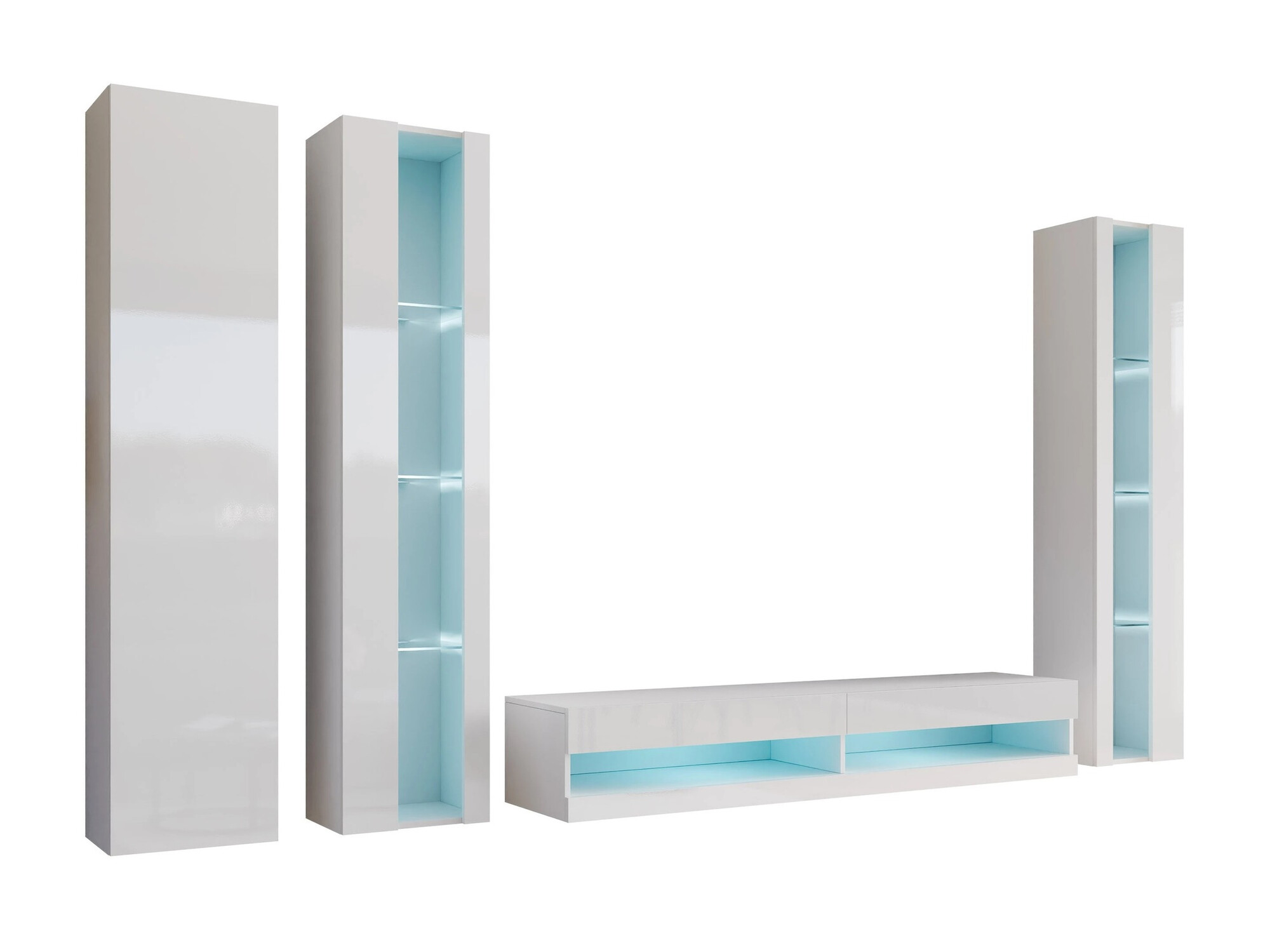 Nappali szett Venenou 116 (Fehér + Fényes fehér)