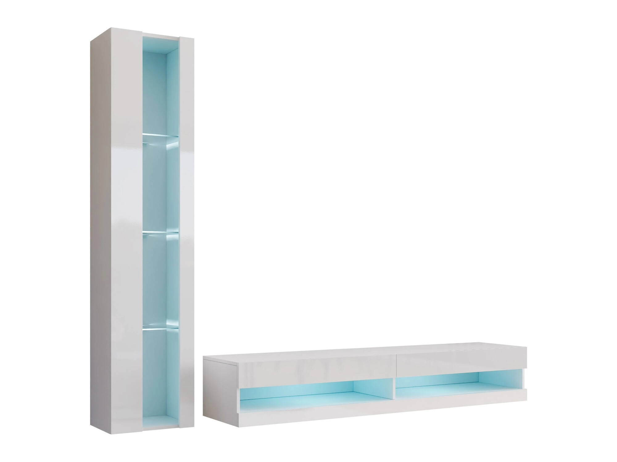 Nappali szett Venenou 118 (Fehér + Fényes fehér)