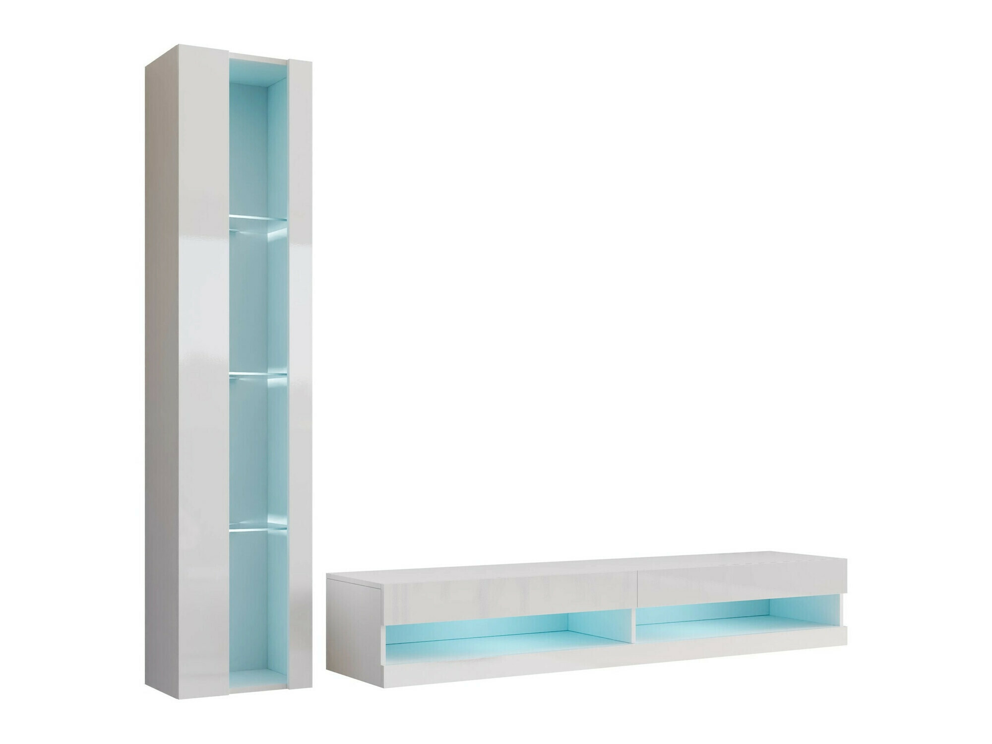 Nappali szett Venenou 118 (Fehér + Fényes fehér)