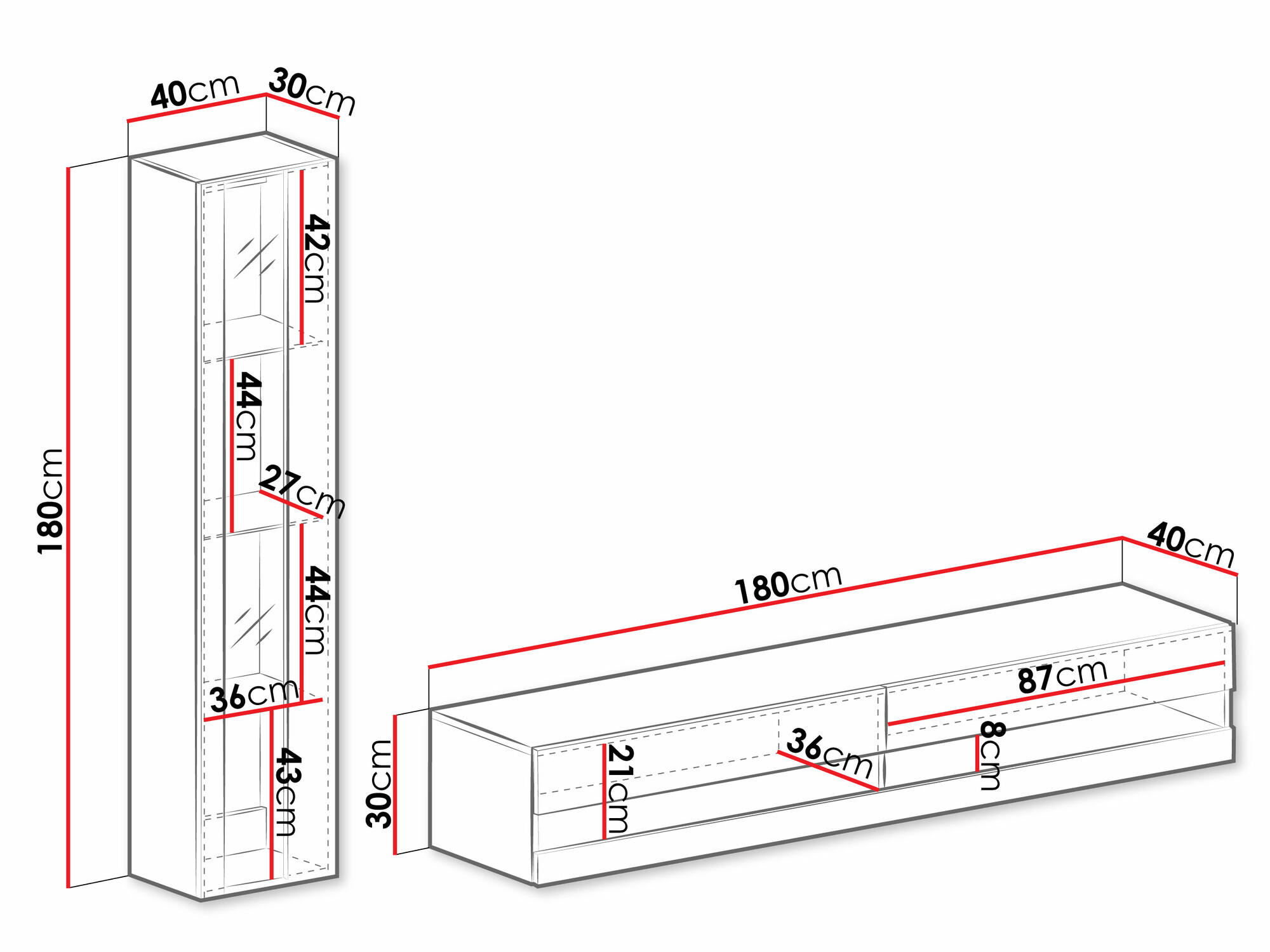 Nappali szett Venenou 118 (Fehér + Fényes fehér)