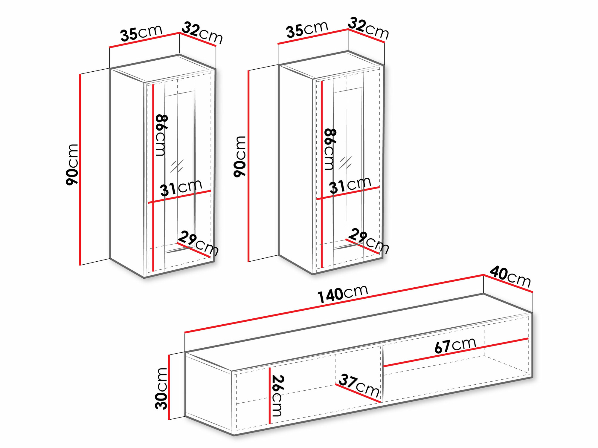 Nappali szett Venenou 139 (Fehér + Fényes fehér)