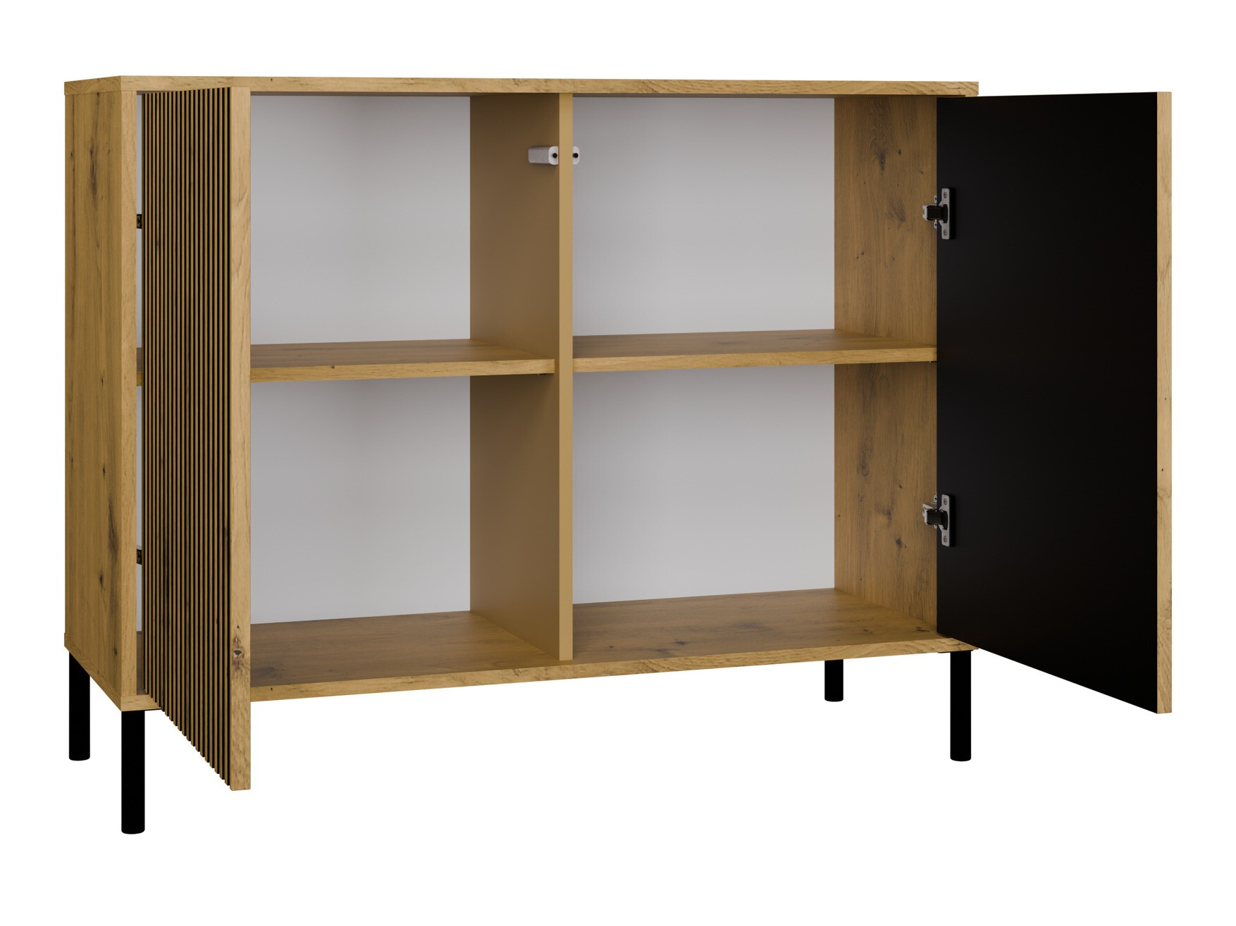 Szekrény Orlsone 108 (Fekete + Artisan tölgy)