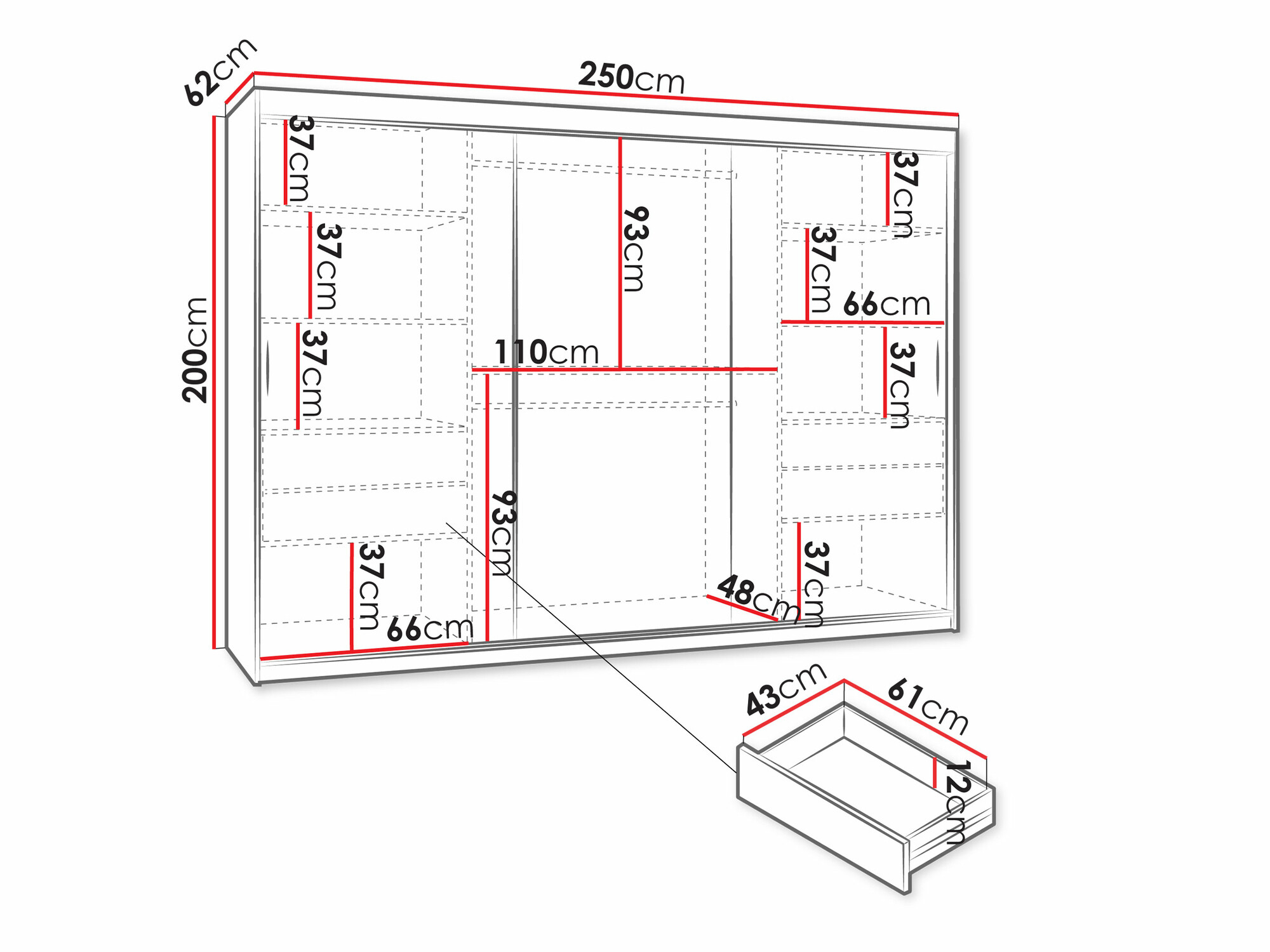 Gardróbszekrény Hartford 497 (Fehér)