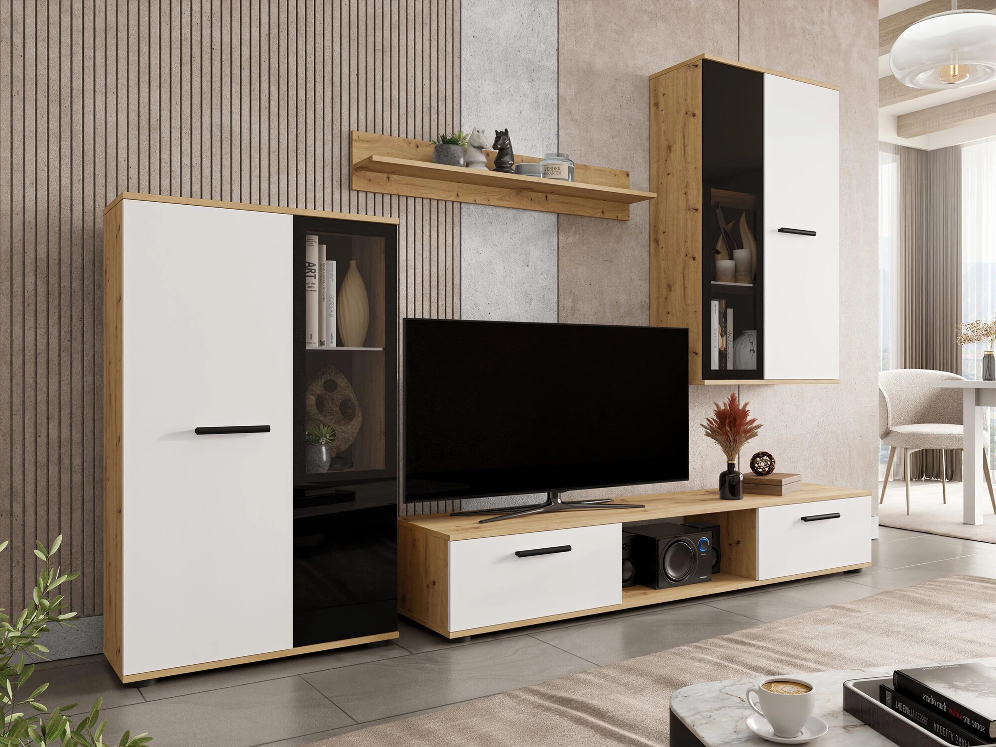 Komód Tucson 114 (Artrisan tölgy + Fehér)