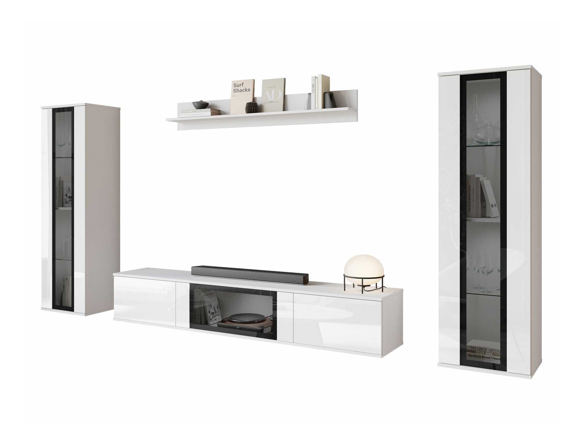 Nappali szett Torcame 103 (Fehér + Fényes fehér)