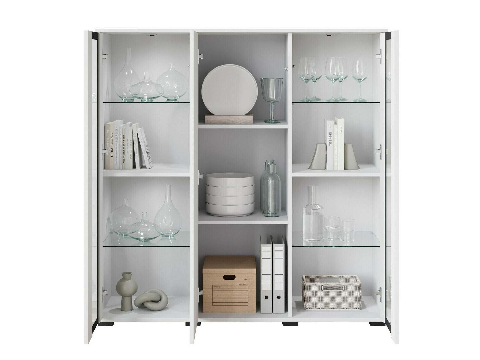 Szekrény Torcame 100 (Fehér + Fényes fehér)