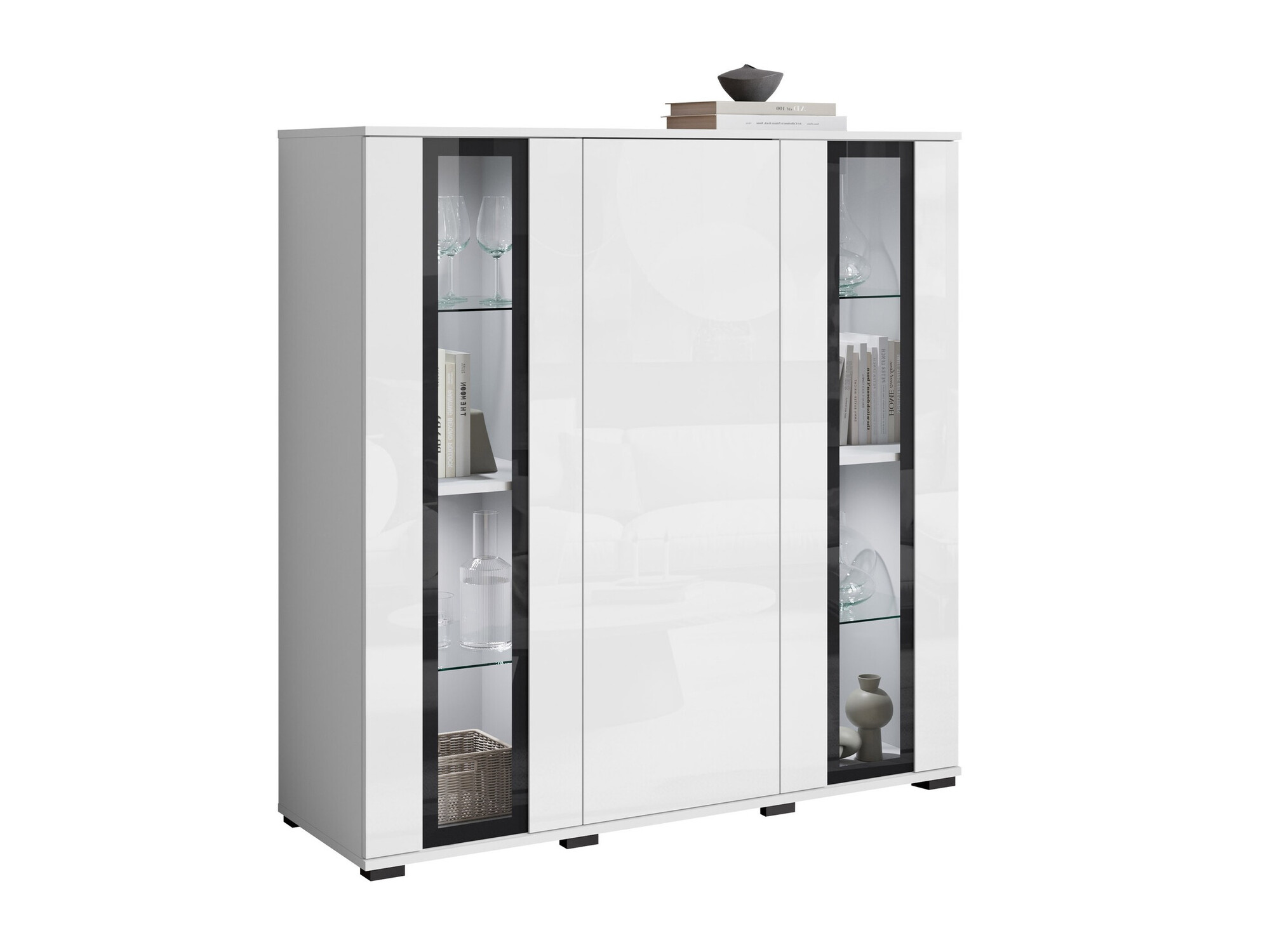 Szekrény Torcame 100 (Fehér + Fényes fehér)