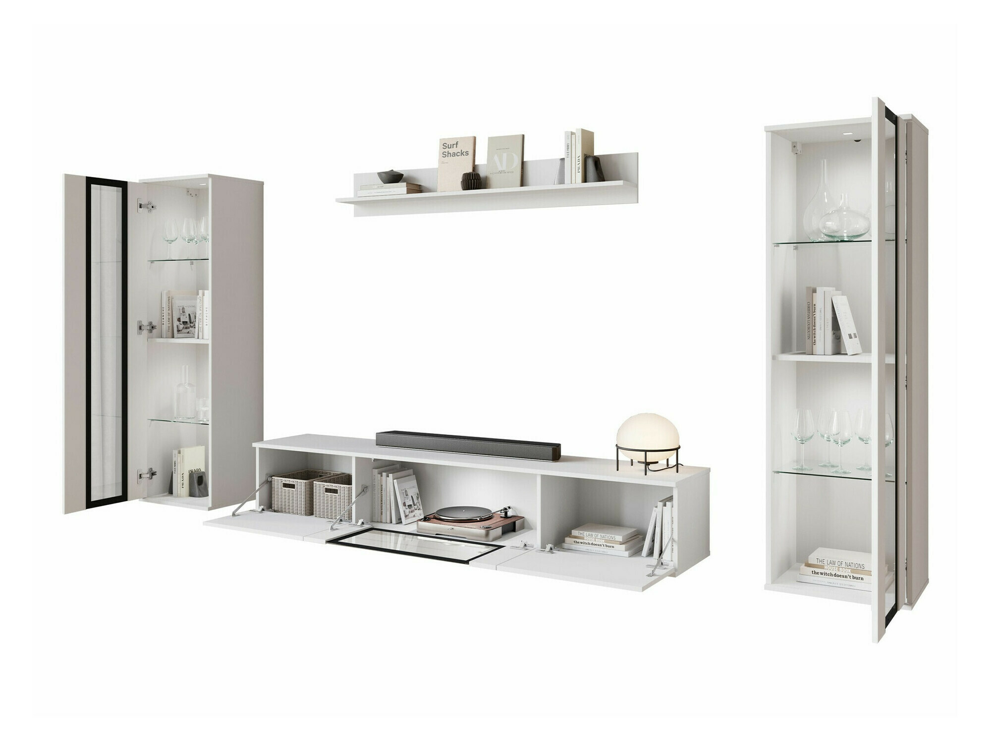 Nappali szett Torcame 103 (Wotan tölgy + Fényes fehér)