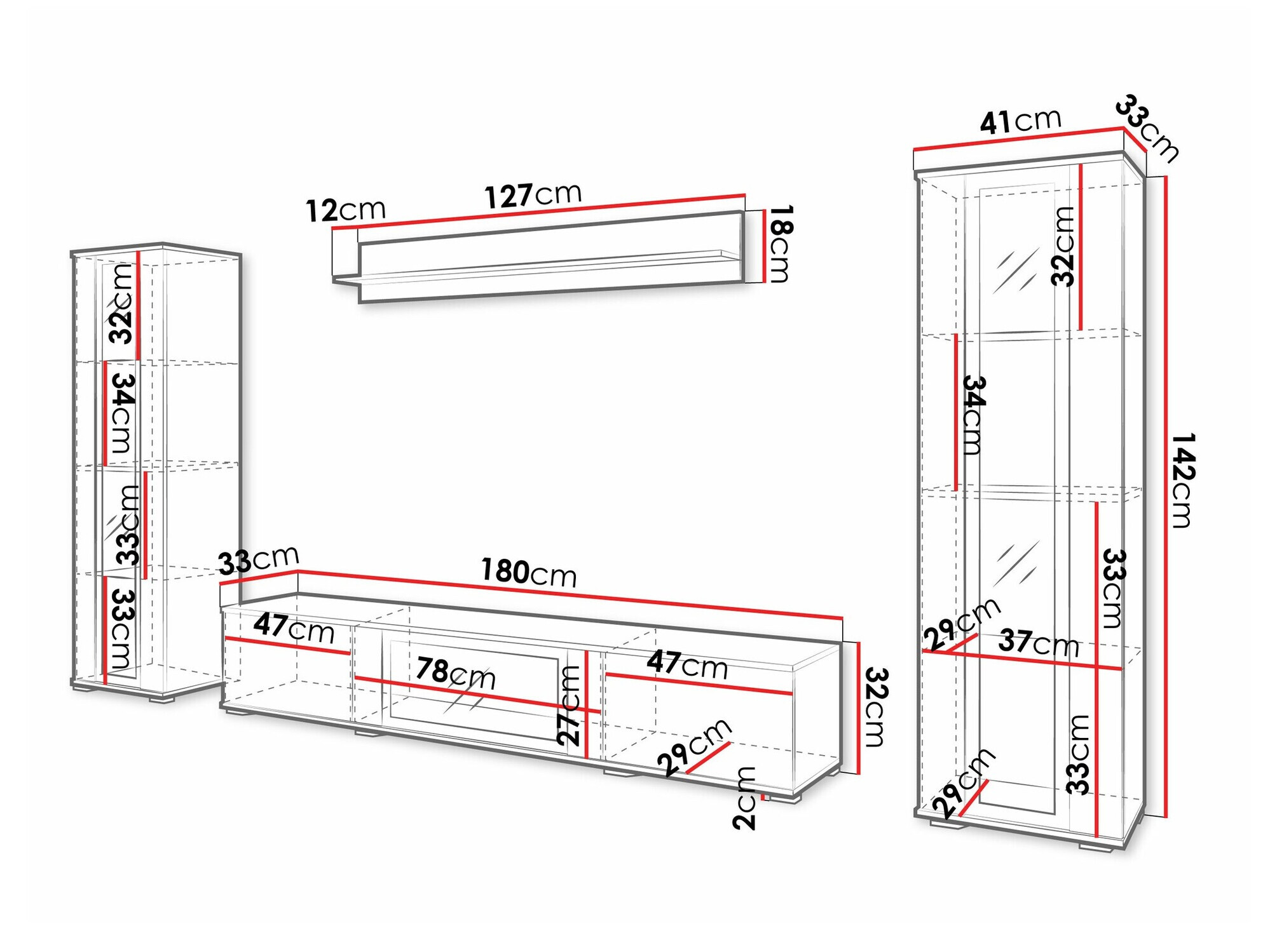 Nappali szett Torcame 103 (Wotan tölgy + Fényes fehér)