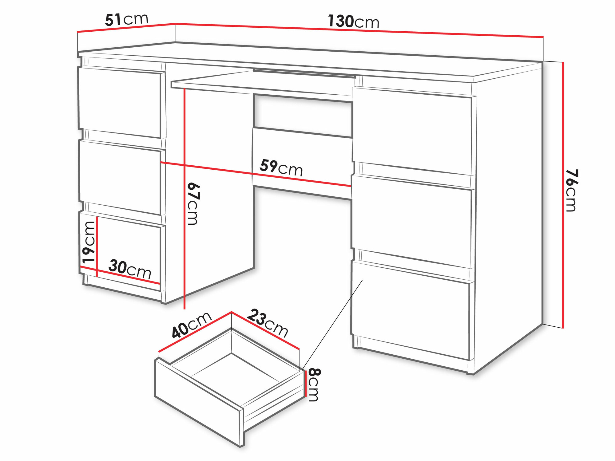 Íróasztal Comfivo Cor