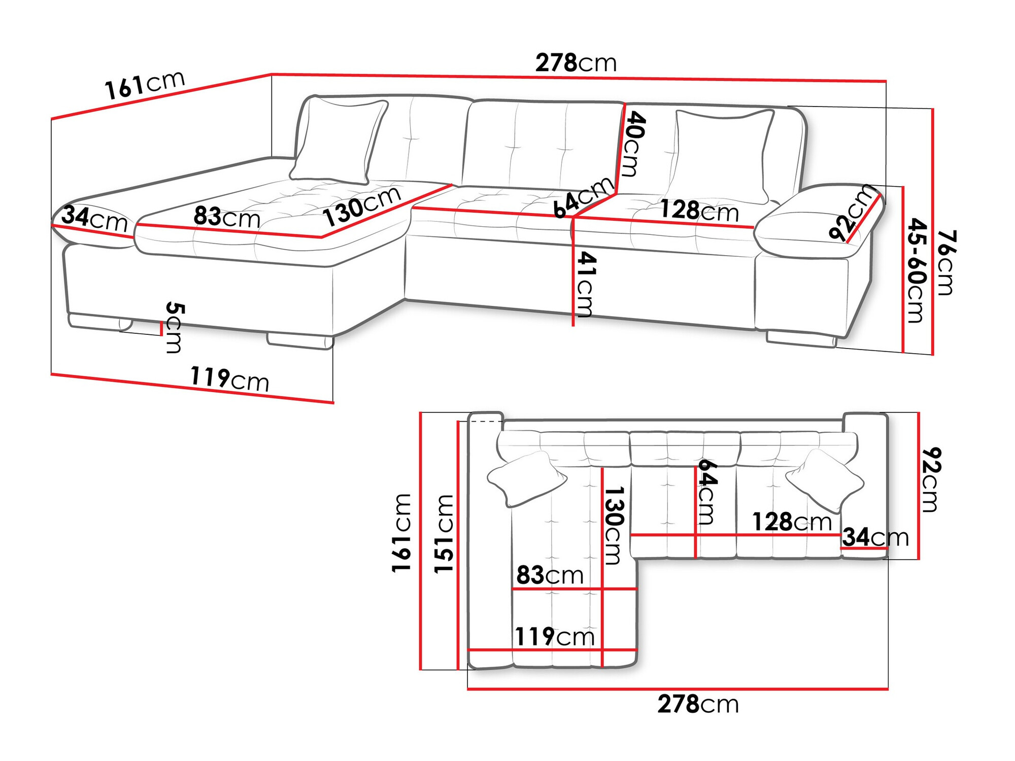 Sarokkanapé Comfivo 219 (Kronos 07 + Kronos 02 + Kronos 07)