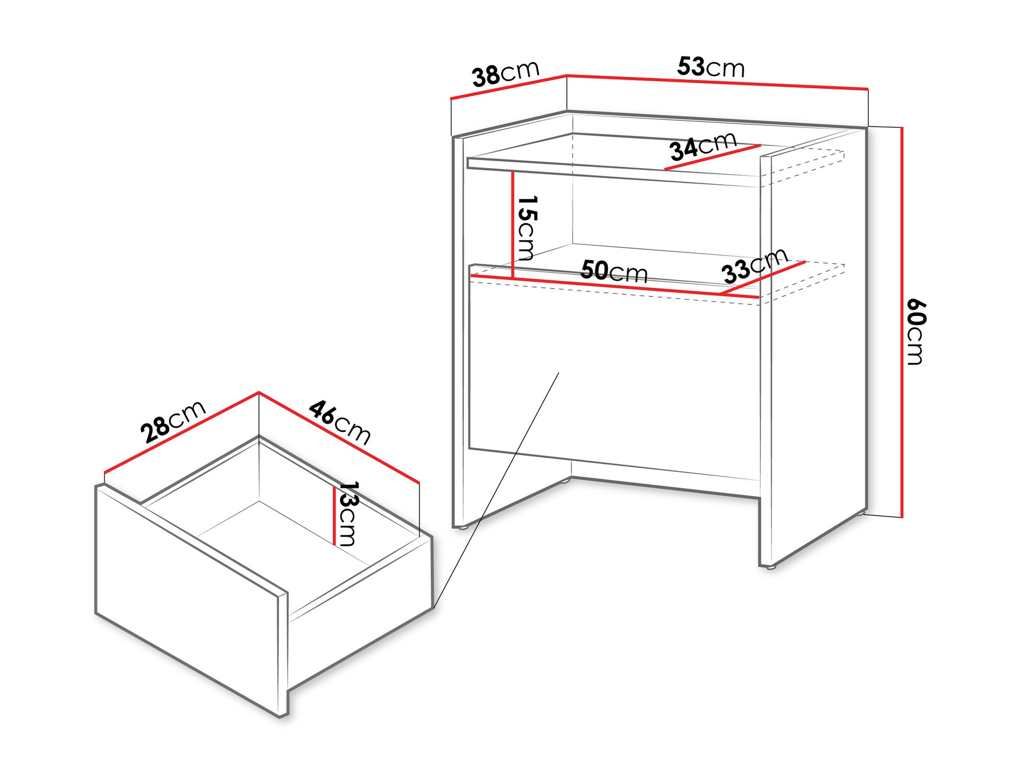 Éjjeliszekrény Parma 106 (Tölgy)