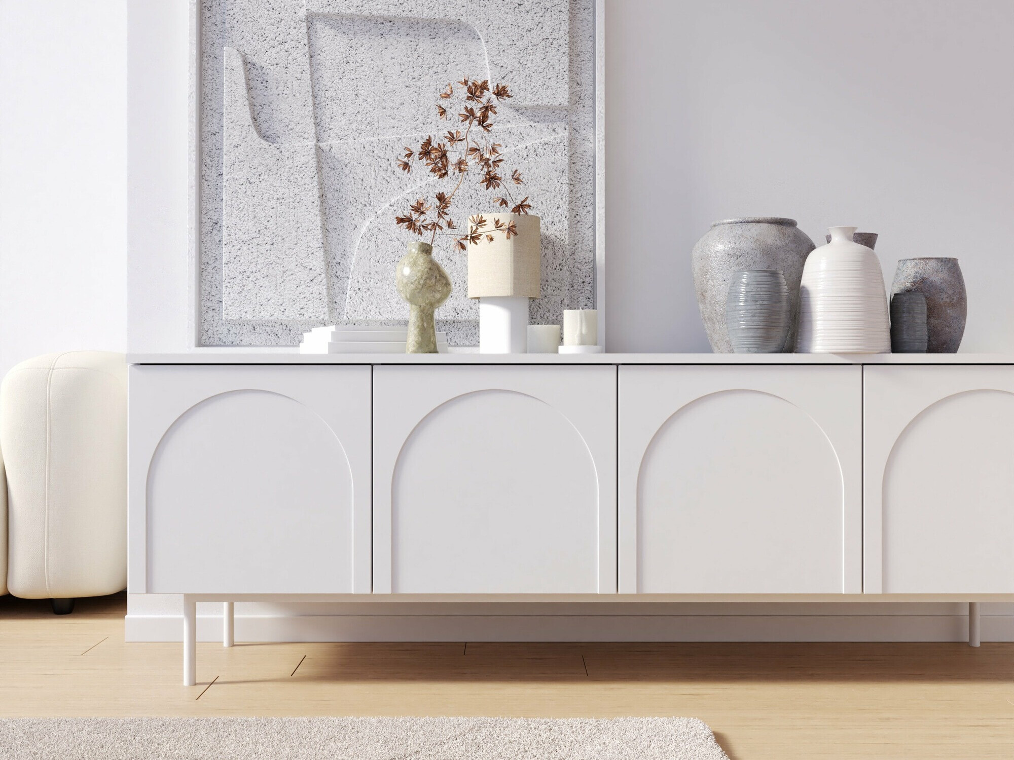 TV-állvány Burleson 108 (Fehér)