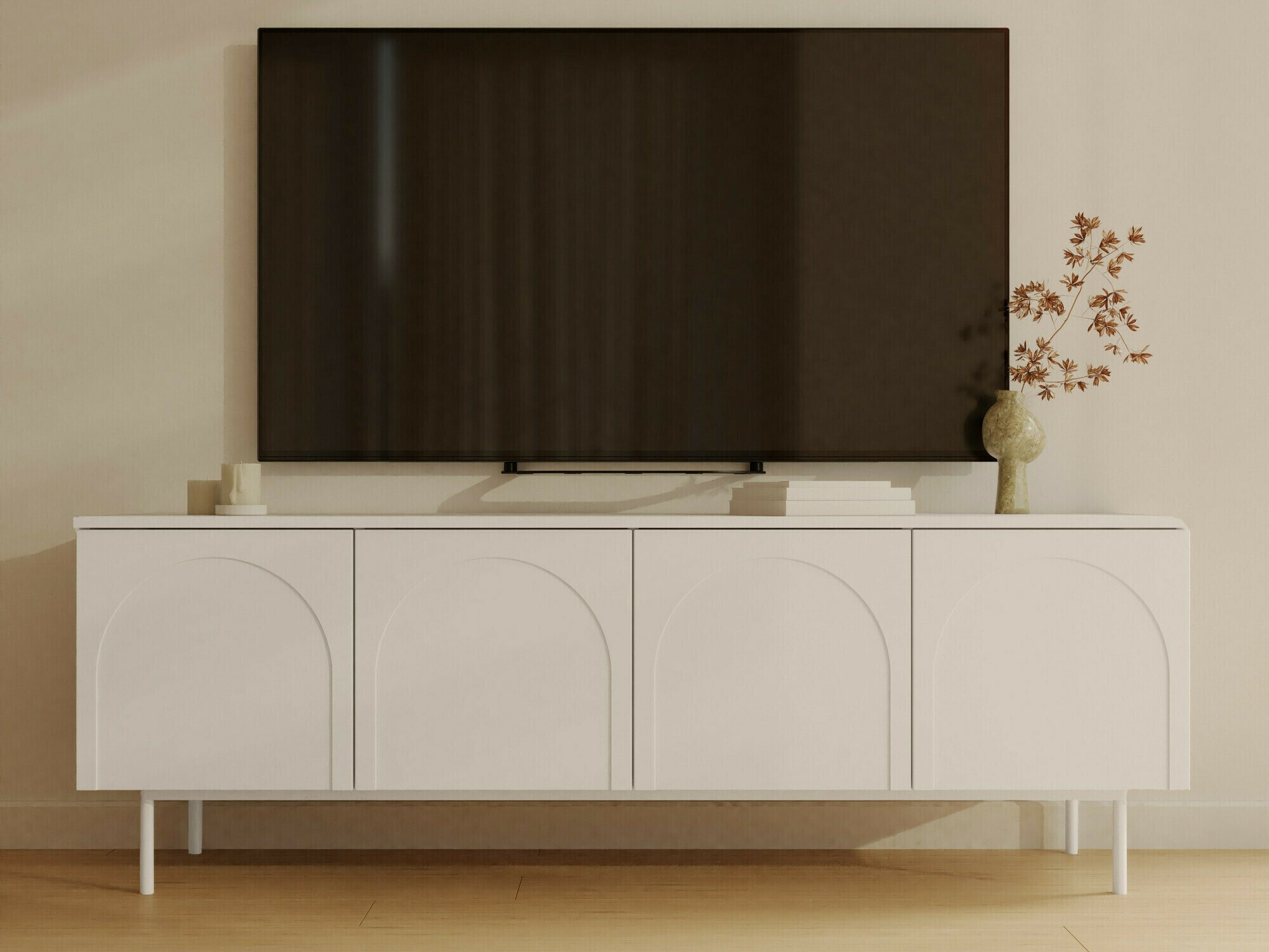 TV-állvány Burleson 108 (Fehér)