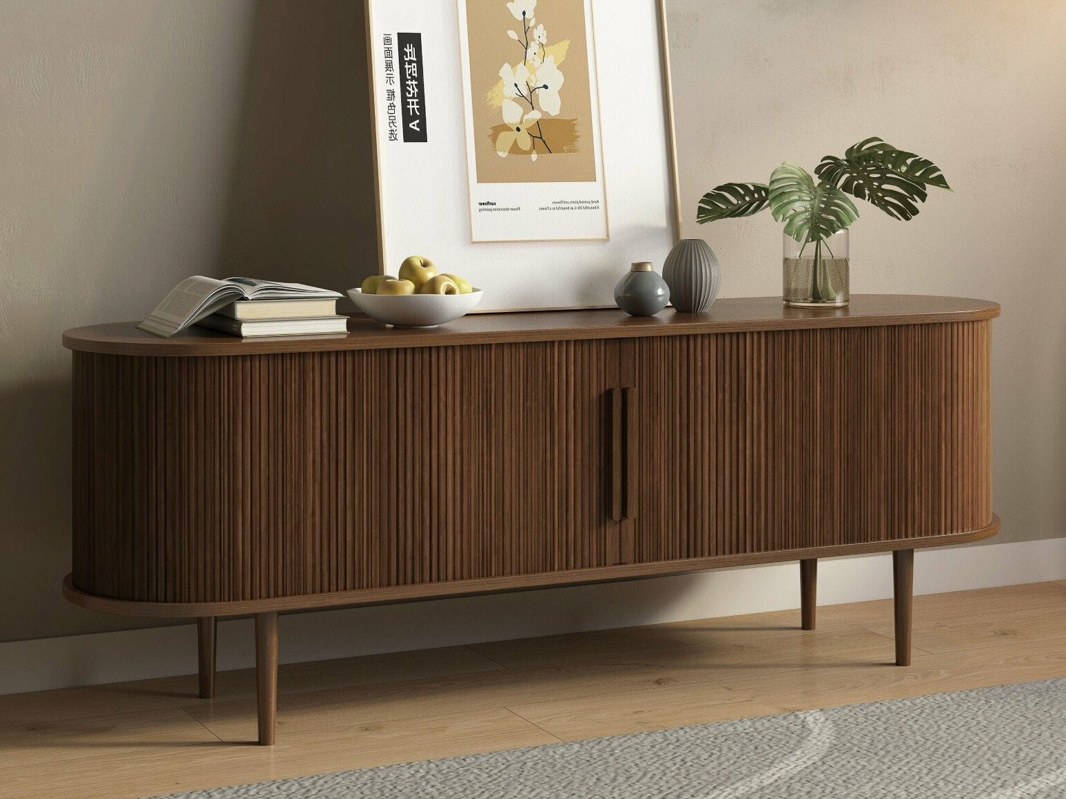 TV-állvány Burleson 434 (Dió)