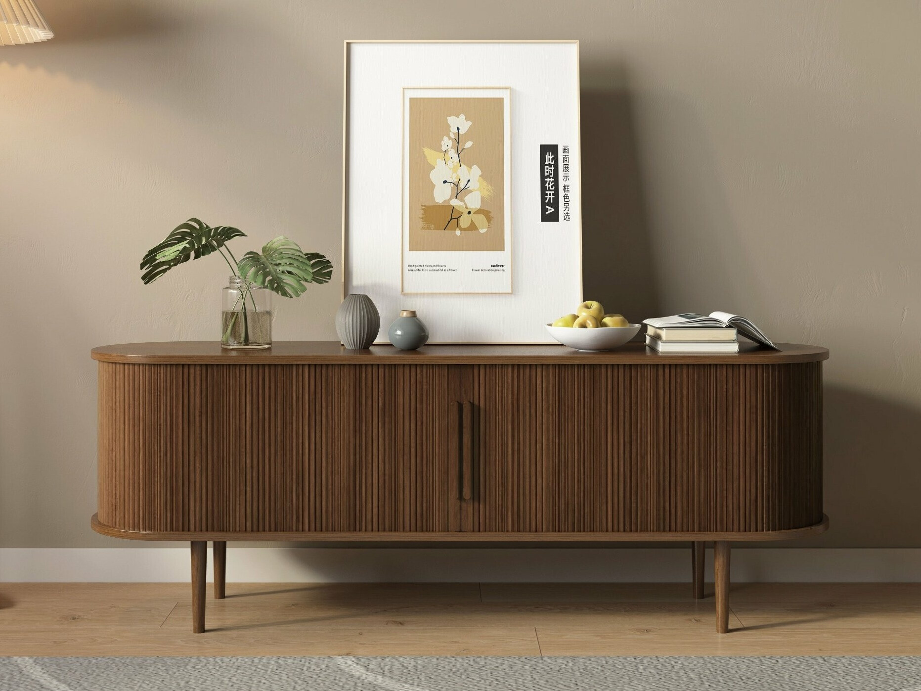 TV-állvány Burleson 434 (Dió)