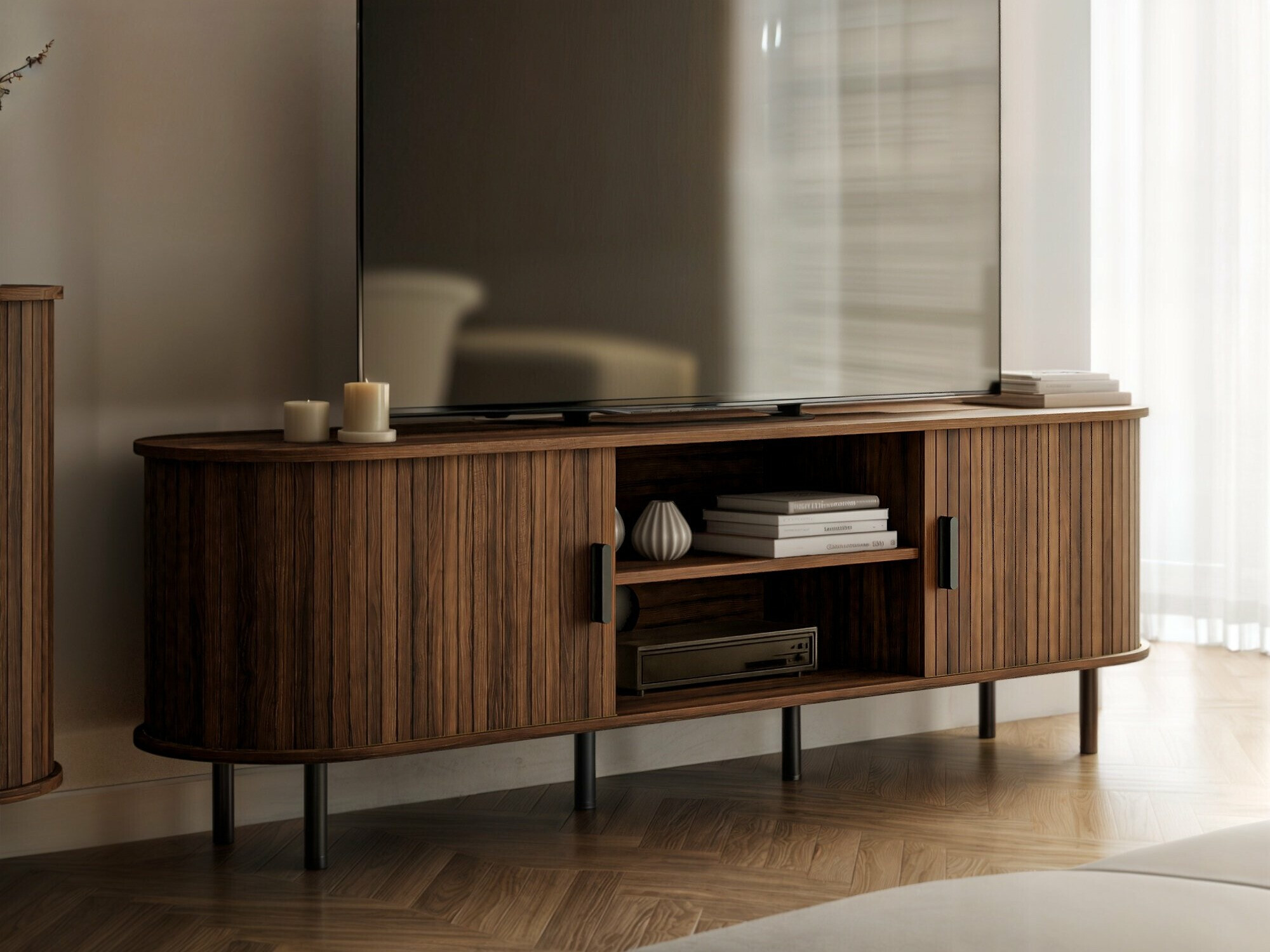 TV-állvány Burleson 114 (Dió)