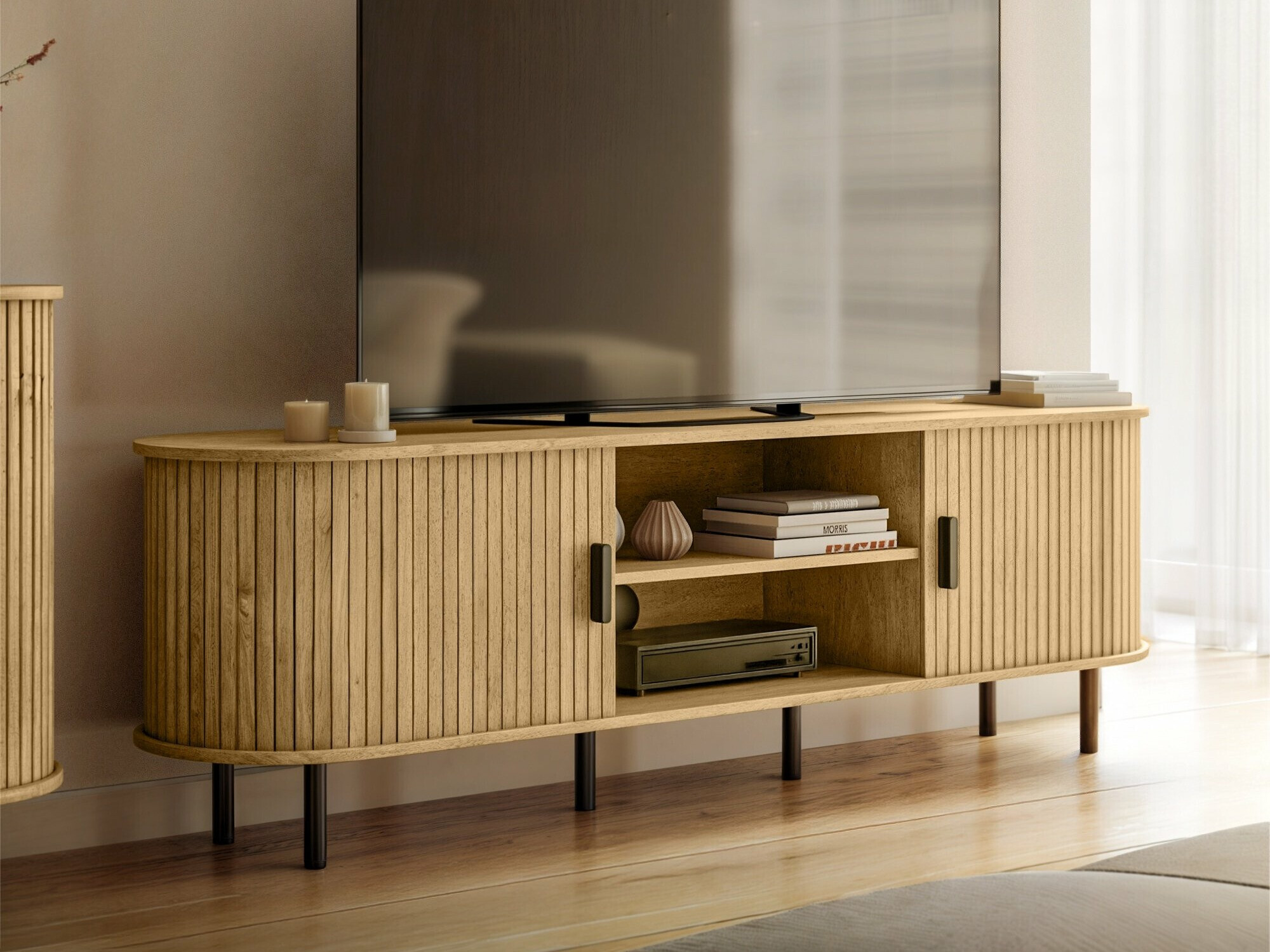 TV-állvány Burleson 114 (Tölgy)