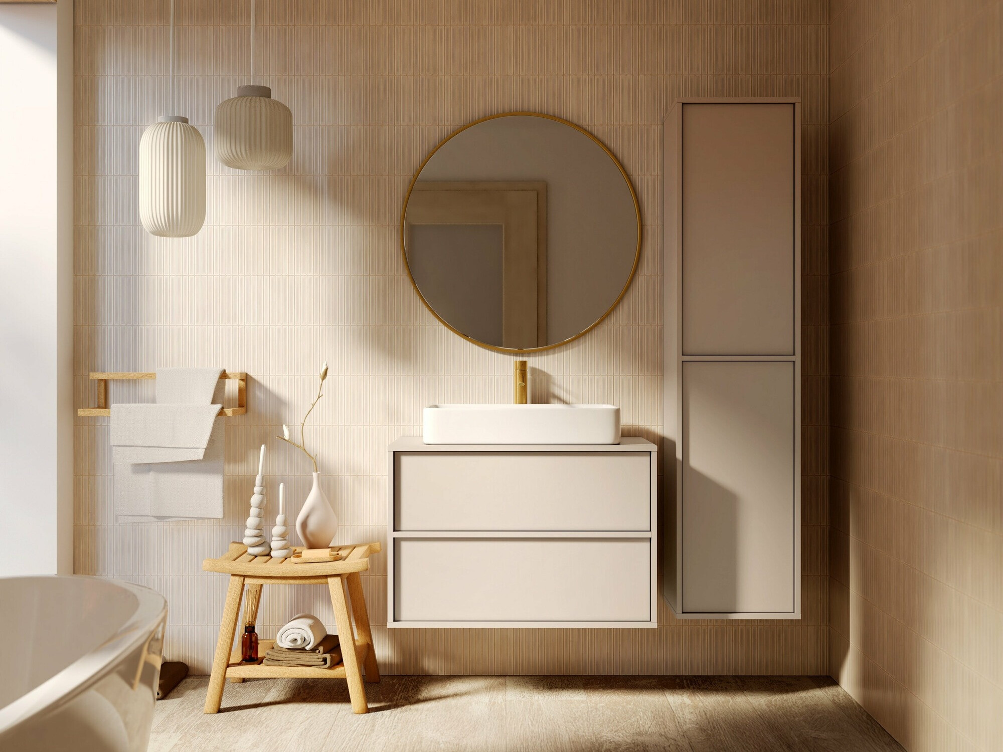 Fali fürdőszoba szekrény Burleson 511 (Kasmír)