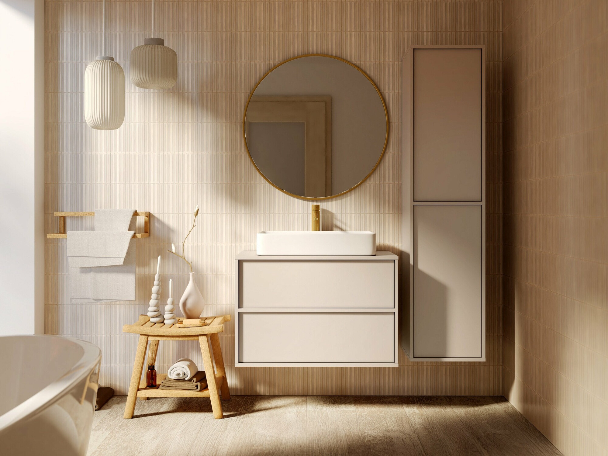 Fali szekrény mosdónak Burleson 510 (Kasmír)