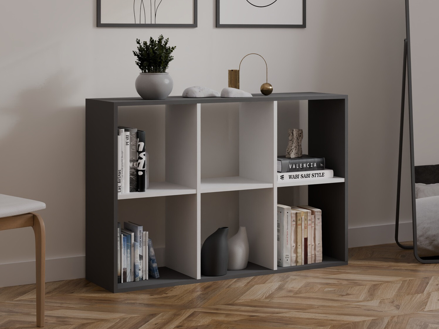 Könyvespolc Mandeville 287 (Fehér + Antracit)