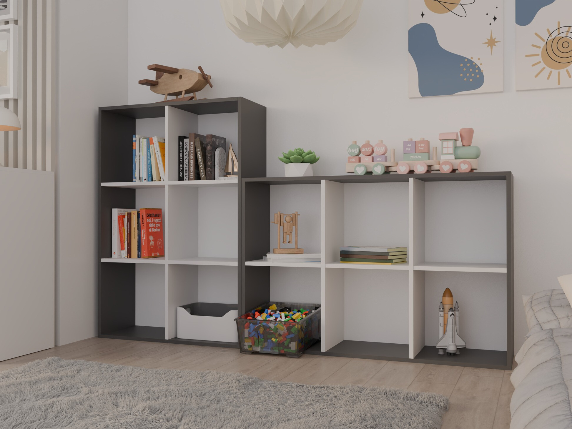 Könyvespolc Mandeville 287 (Fehér + Antracit)