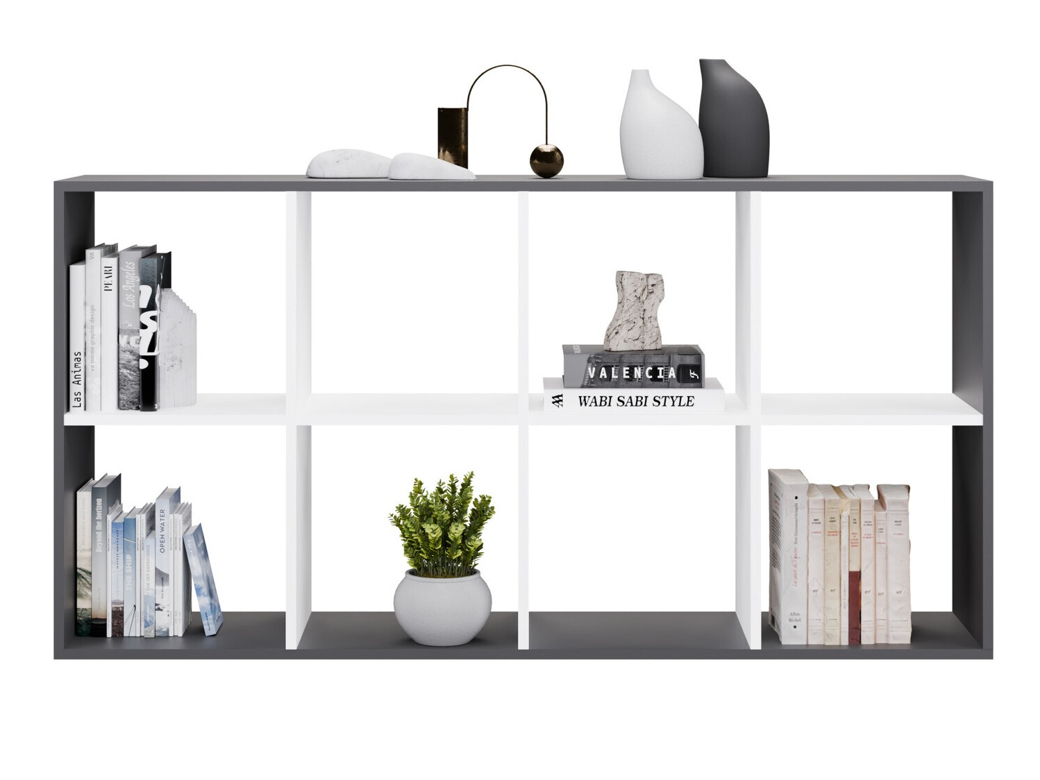 Könyvespolc Mandeville 288 (Fehér + Antracit)