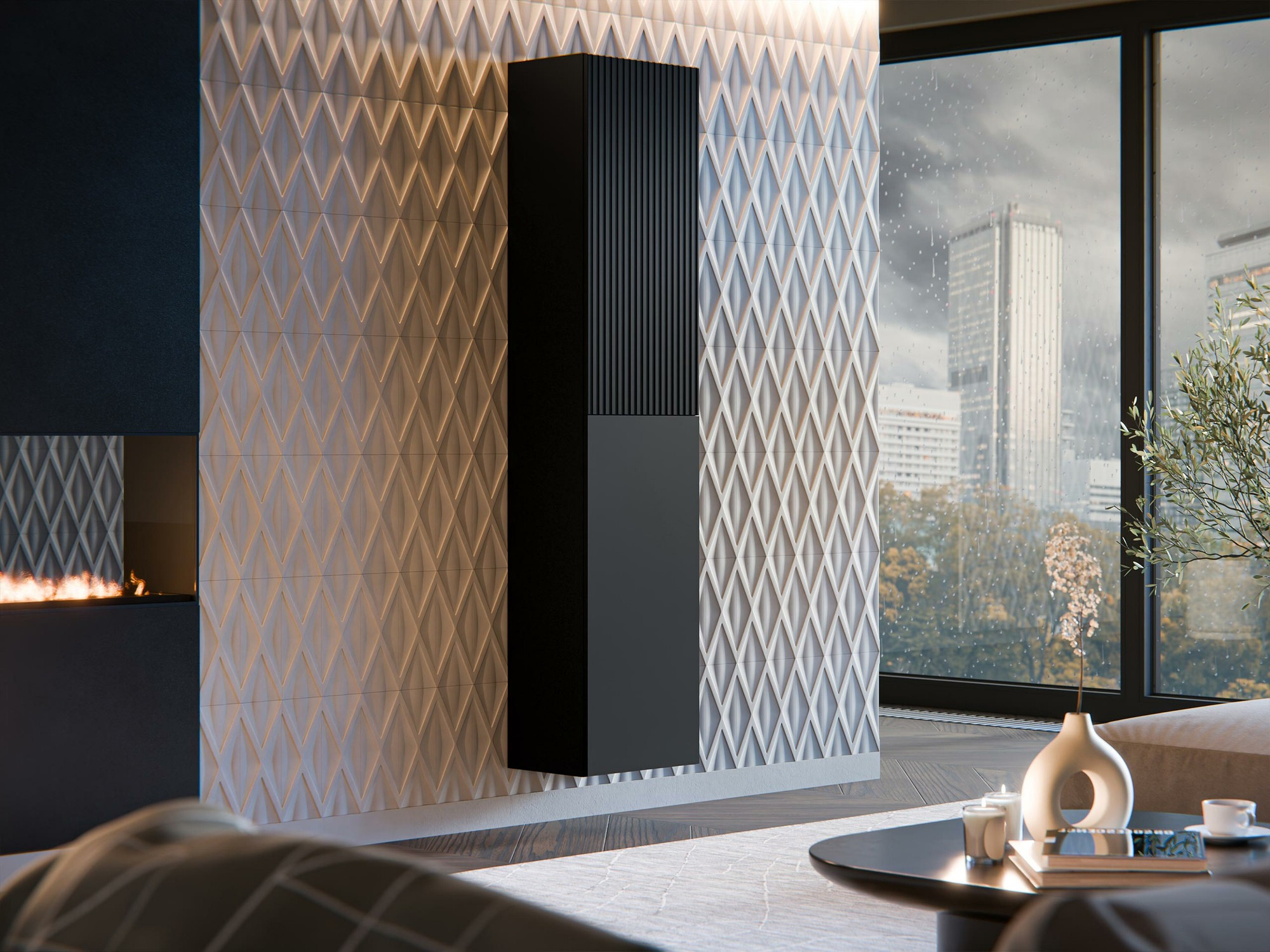 Fali polc Calveru 100 (Fekete)