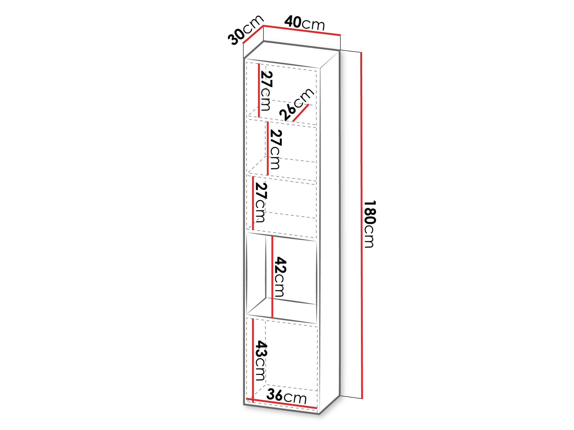 Fali polc Calveru 102 (Fekete)