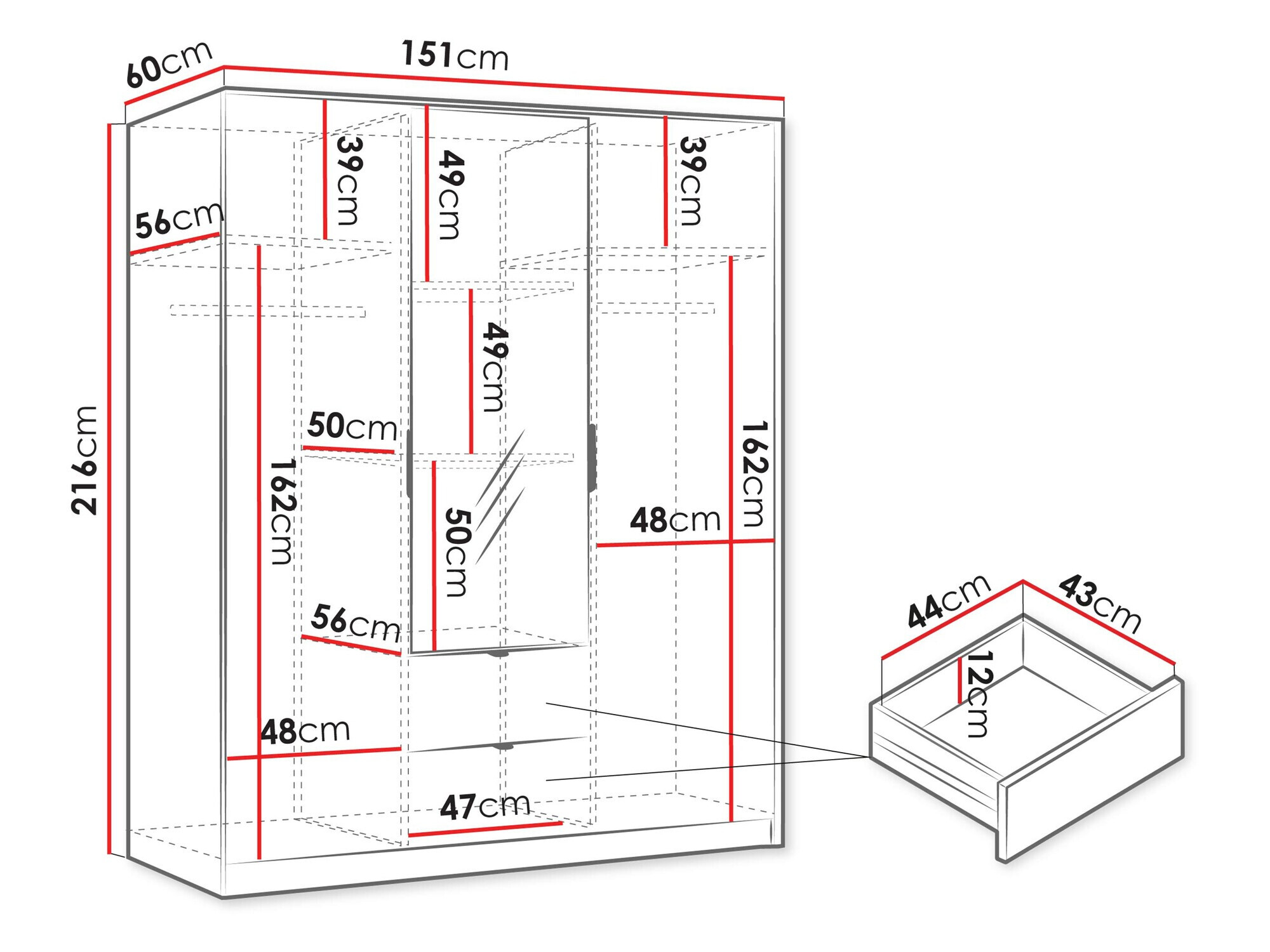 Gardróbszekrény Comfivo Larmire 114
