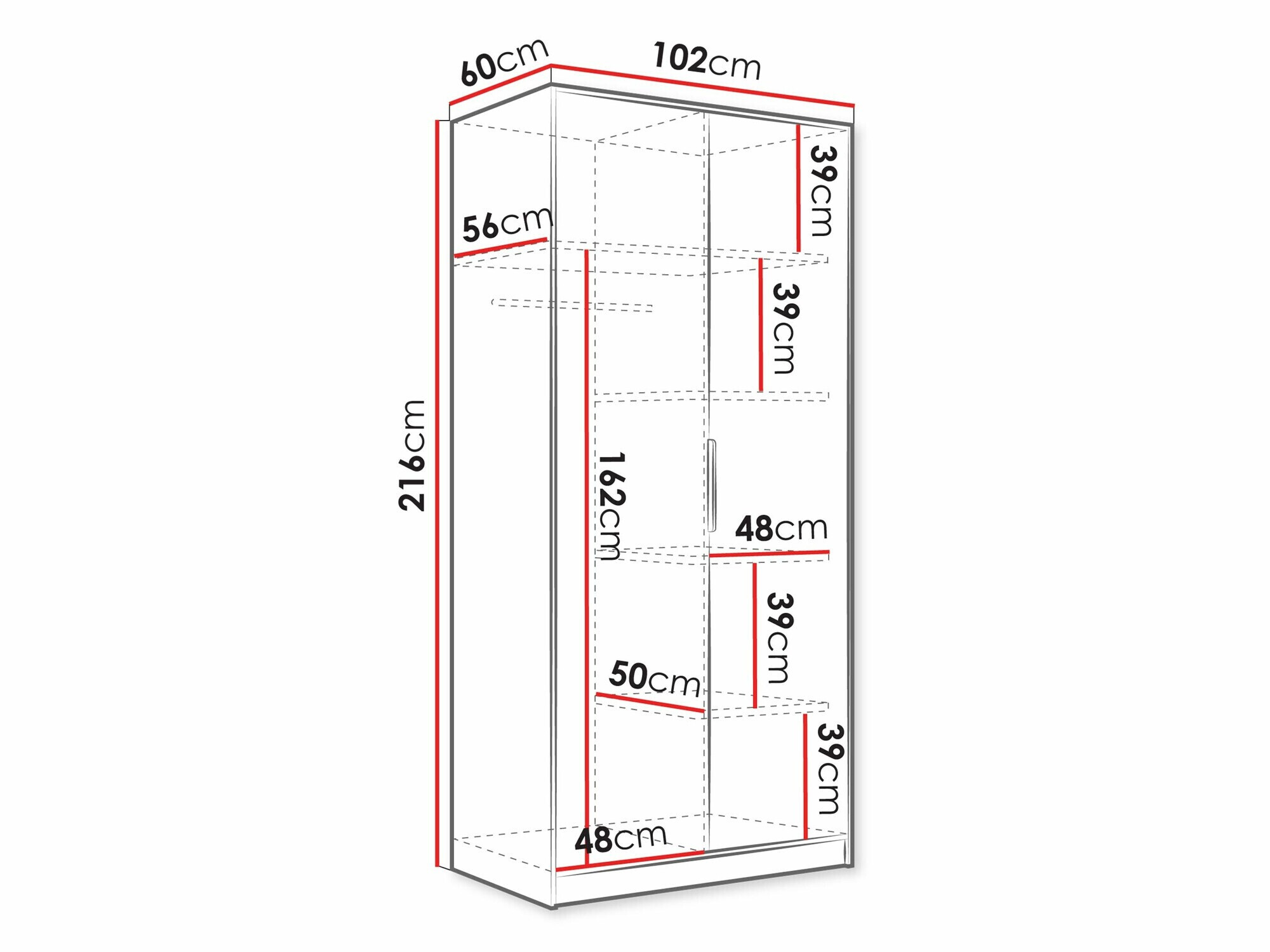Gardróbszekrény Comfivo Larmire 122 (Fehér)