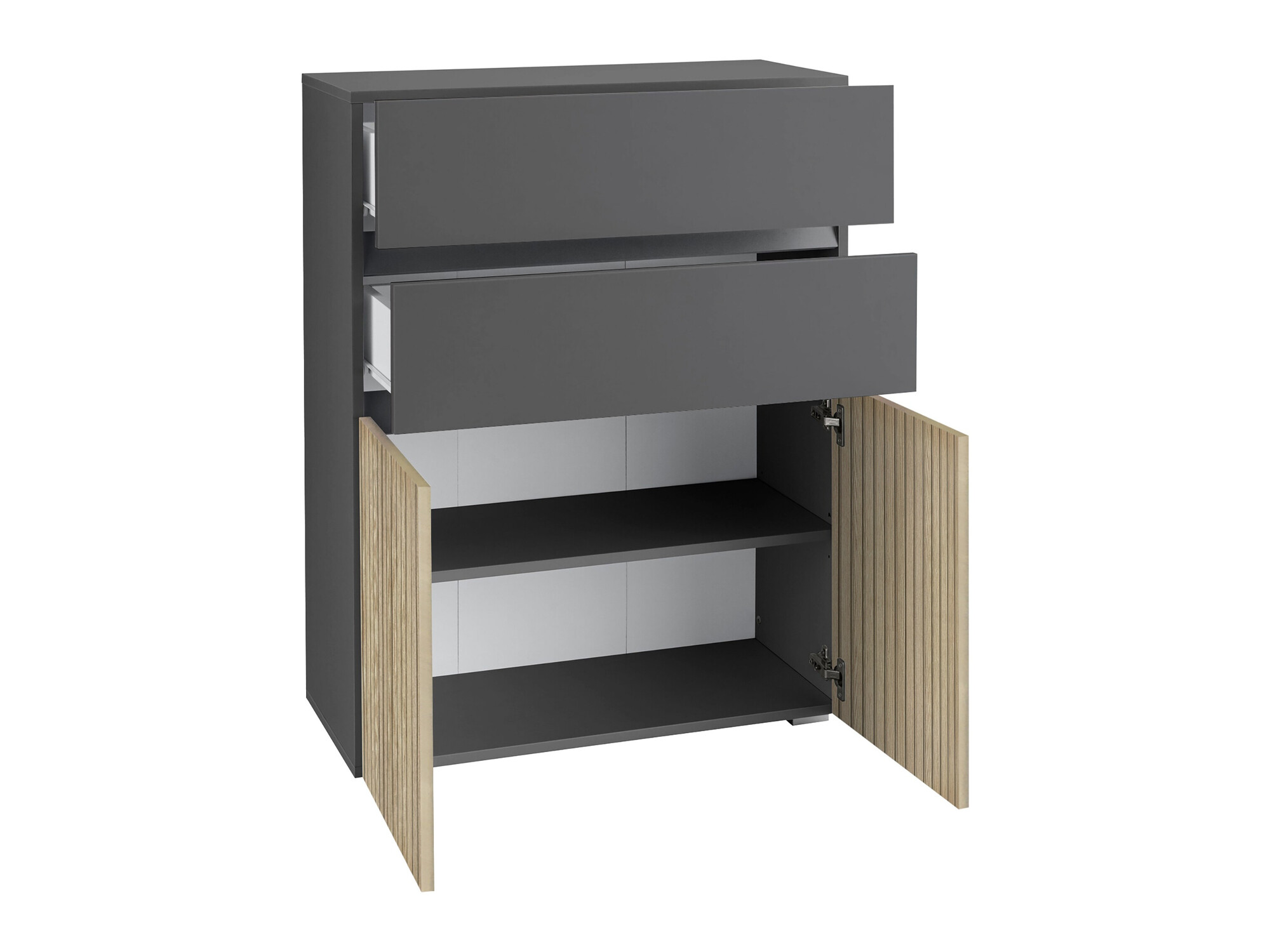 Álló fürdőszoba szekrény Soncamu 101 (Antracit + Világos tölgy)