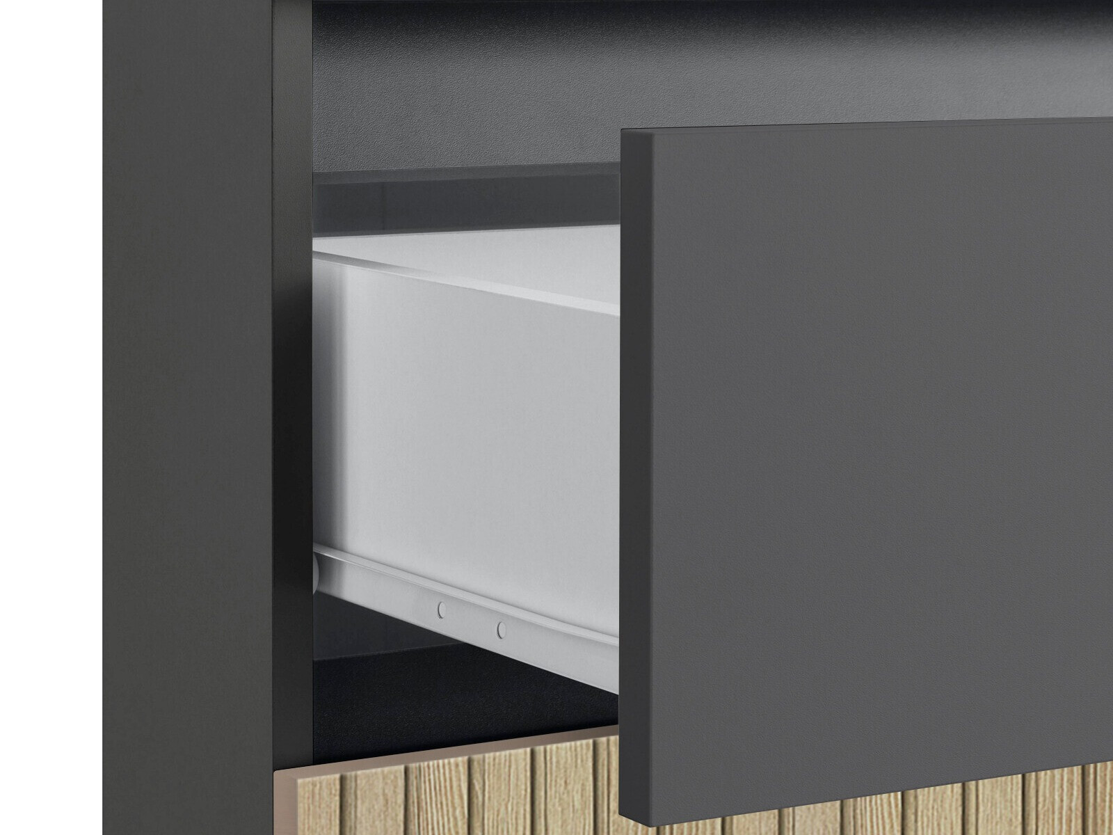 Álló fürdőszoba szekrény Soncamu 101 (Antracit + Világos tölgy)