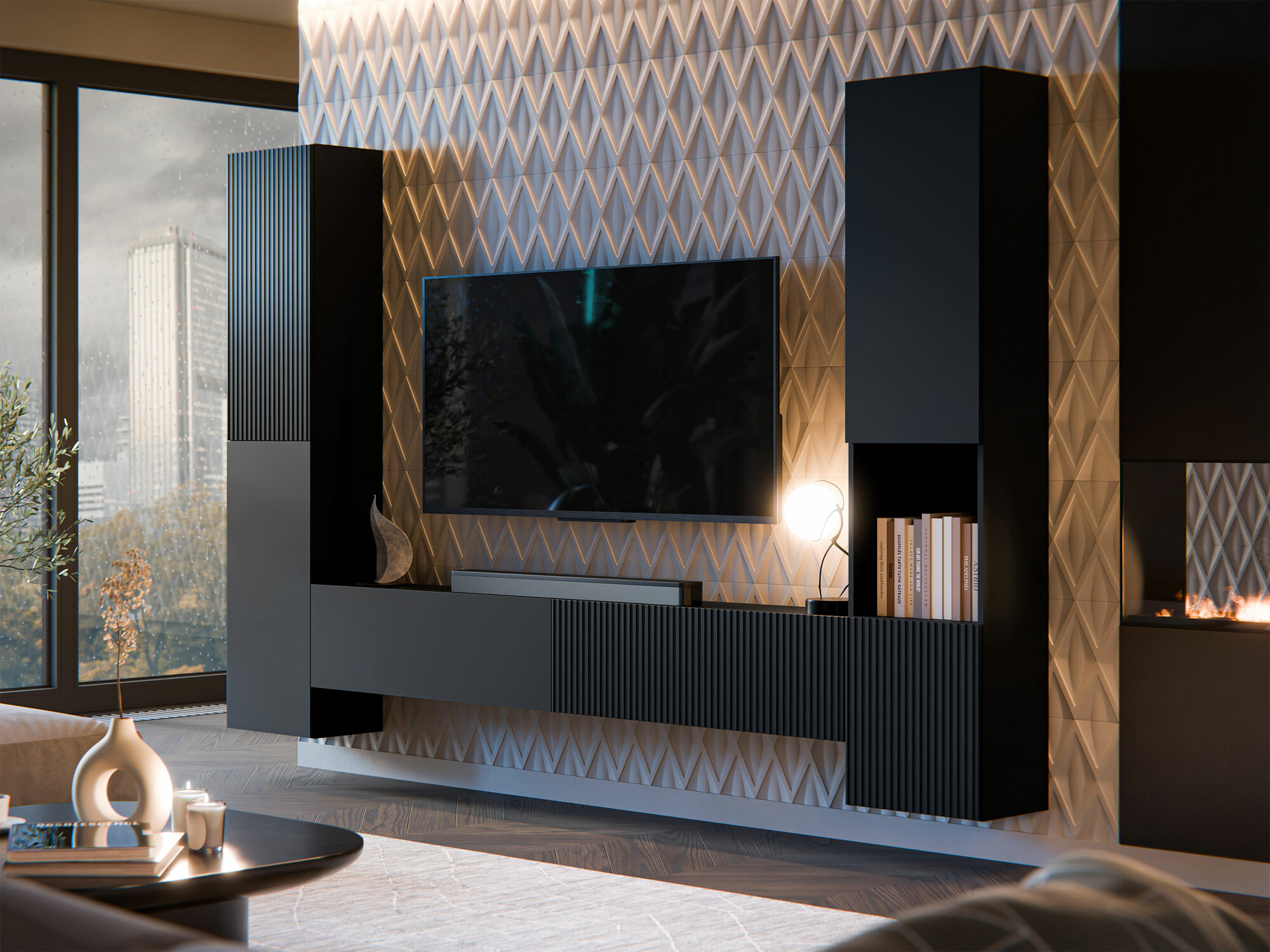 Nappali szett Calveru 105 (Fekete)