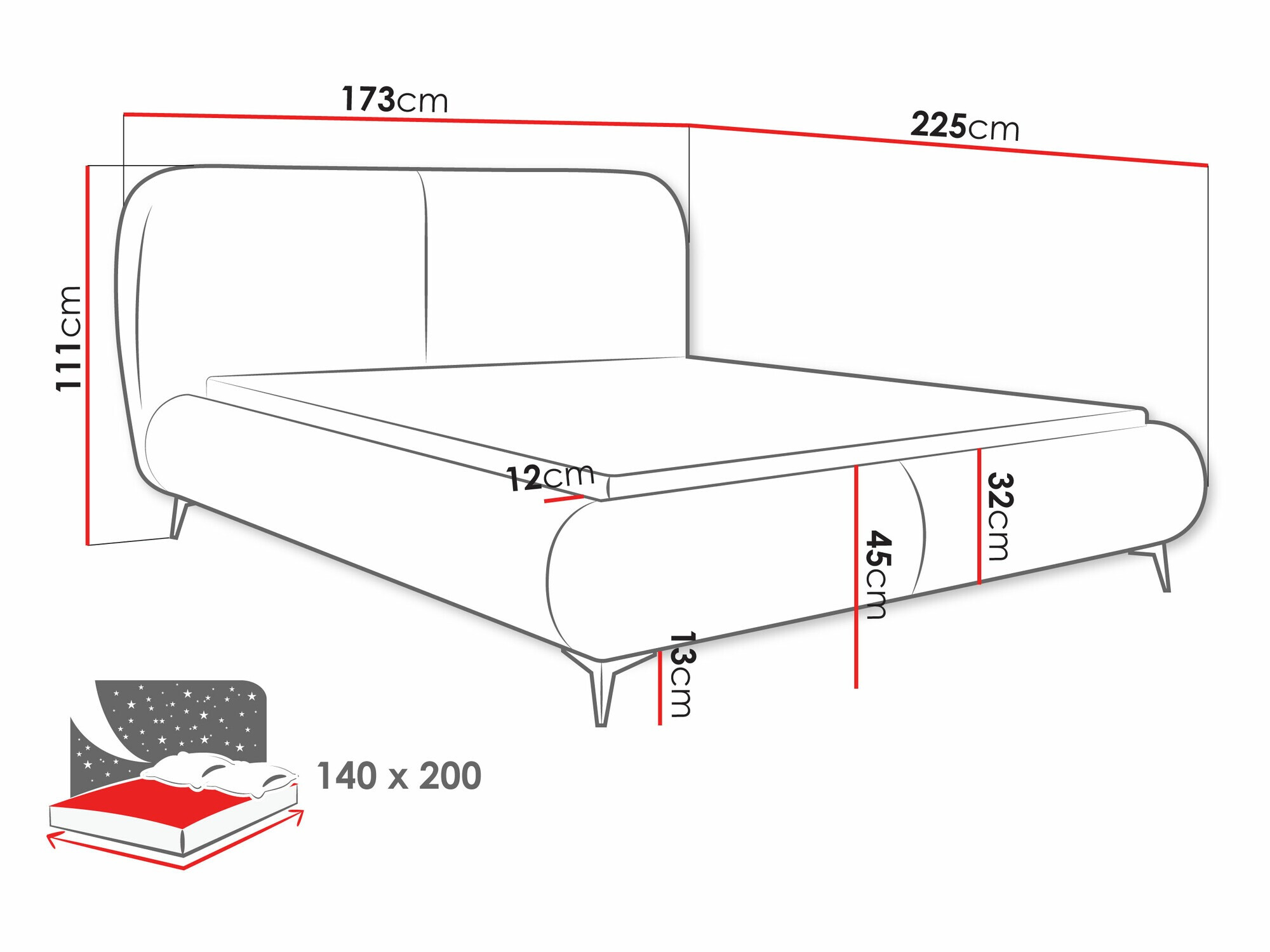 Ágy TrendyNest Fenara (Coral 45)