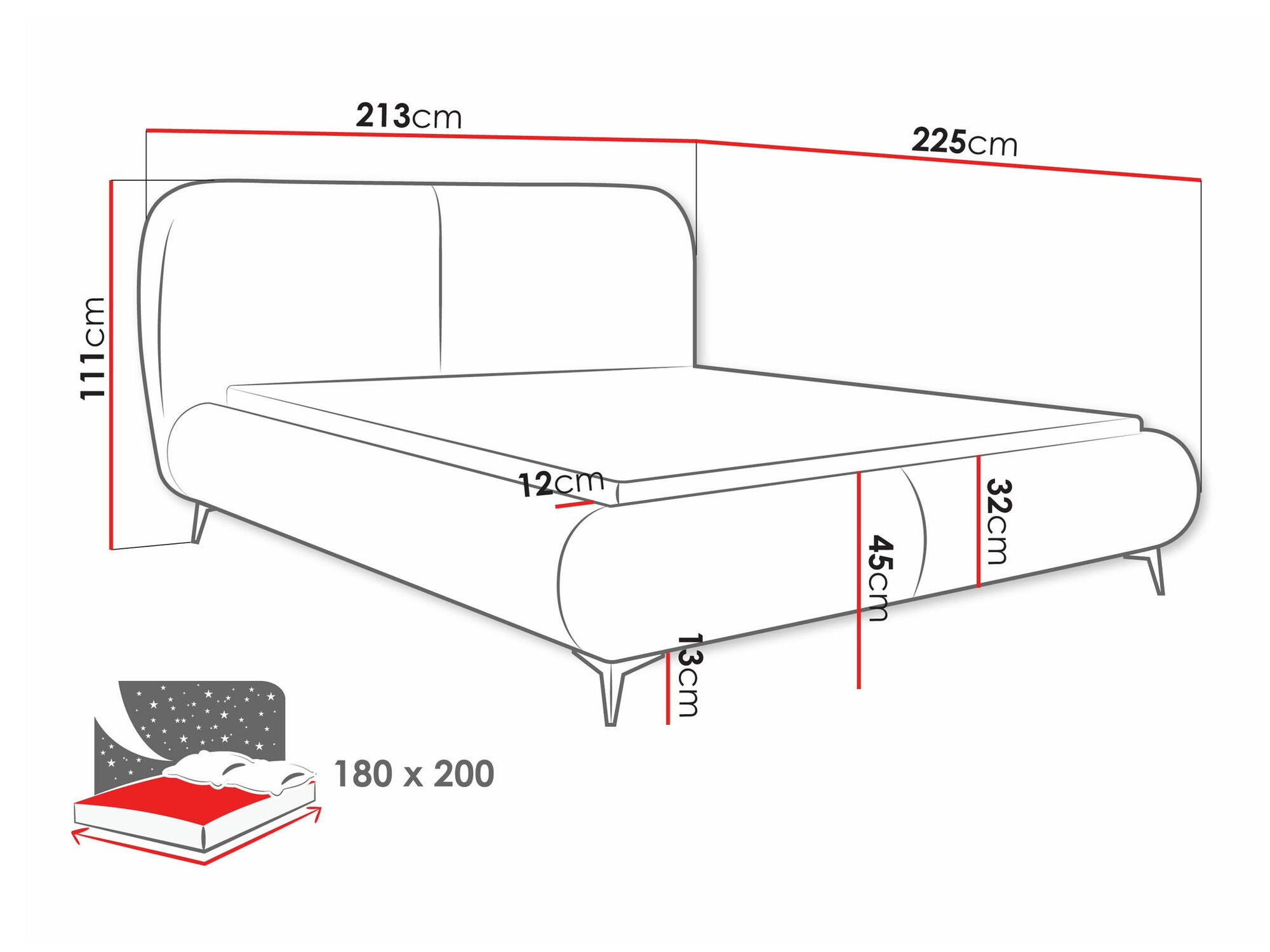 Ágy TrendyNest Fenara (Coral 50)