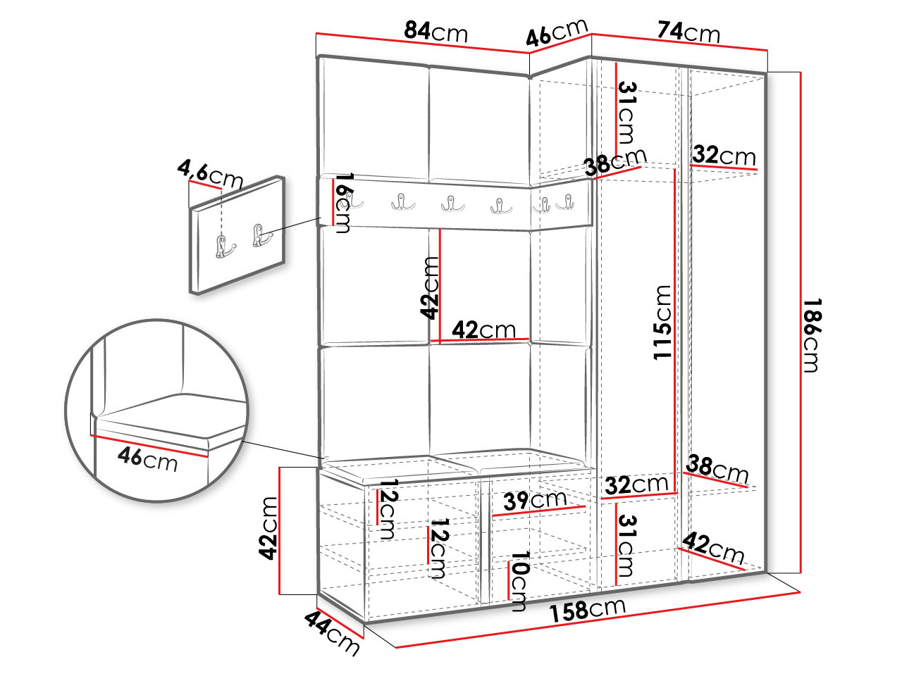 Előszoba garnitúra Hartford 278 (Manila 26)