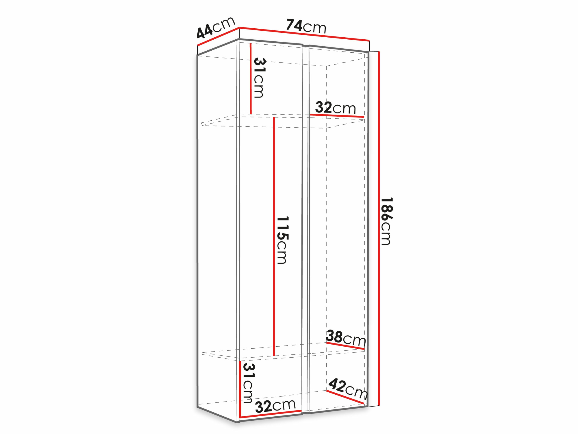 Gardróbszekrény Hartford 394 (Fehér)