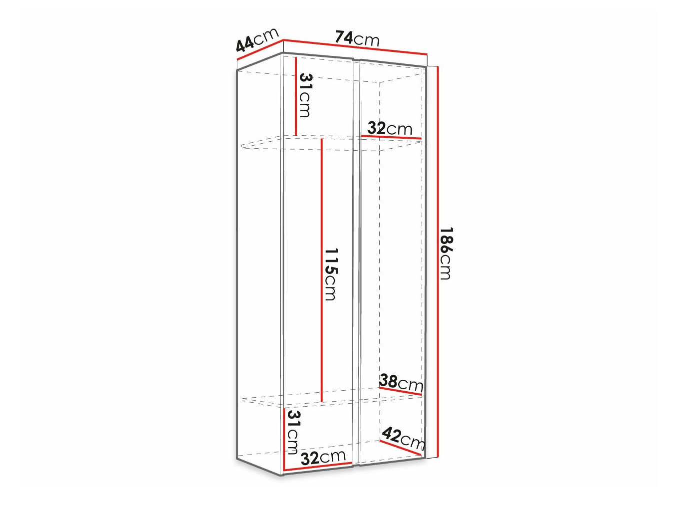 Gardróbszekrény Pinis (Fehér)