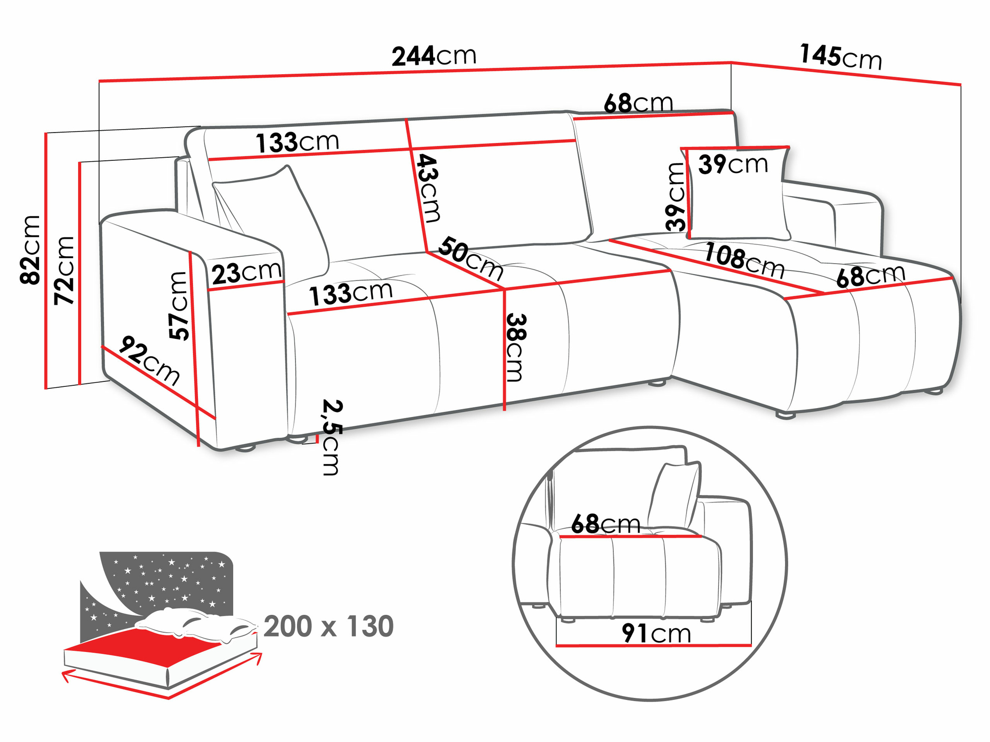 Sarokkanapé Comfivo 361 (Velo 621)
