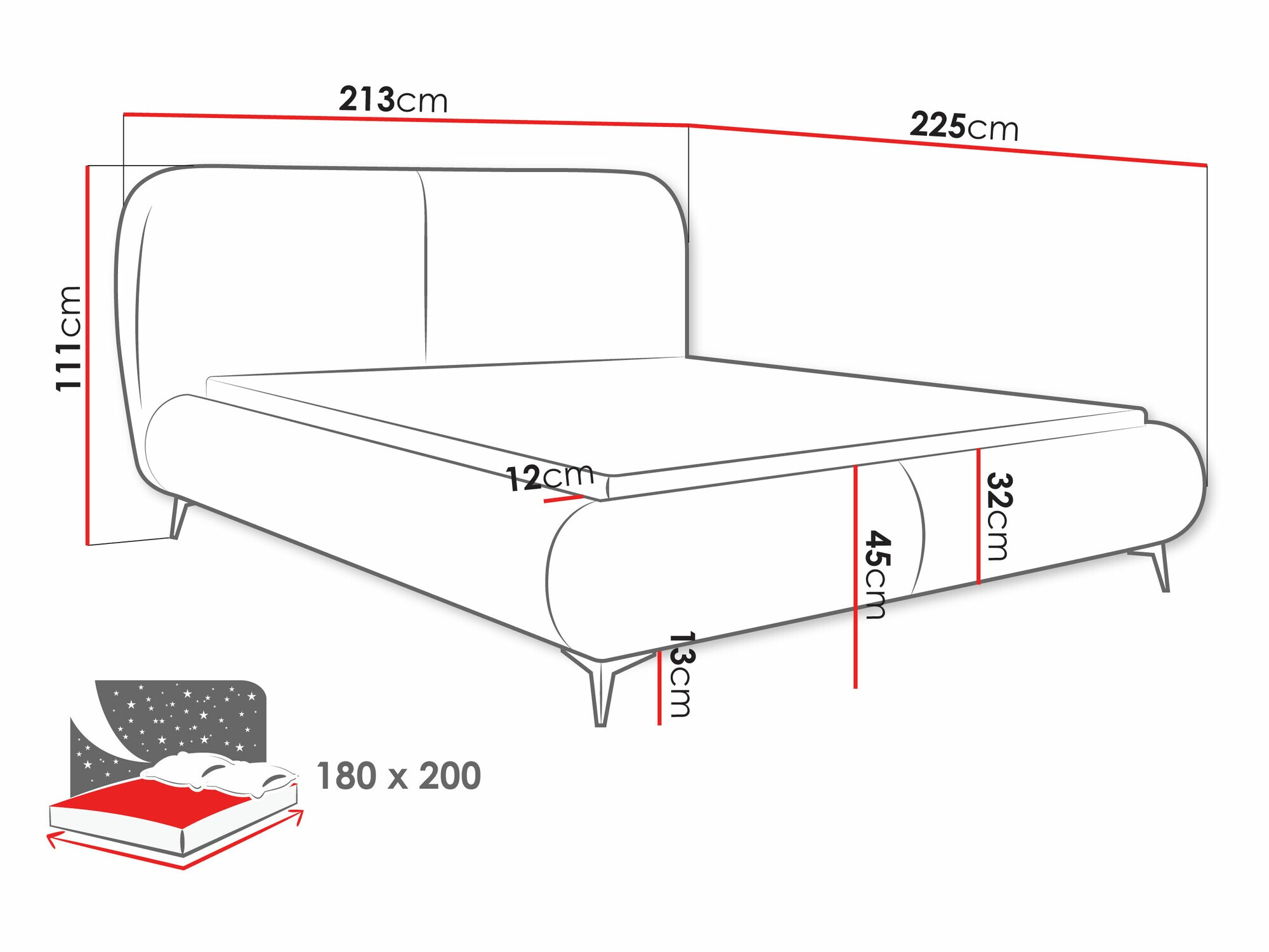 Ágy TrendyNest Fenara (Coral 15)