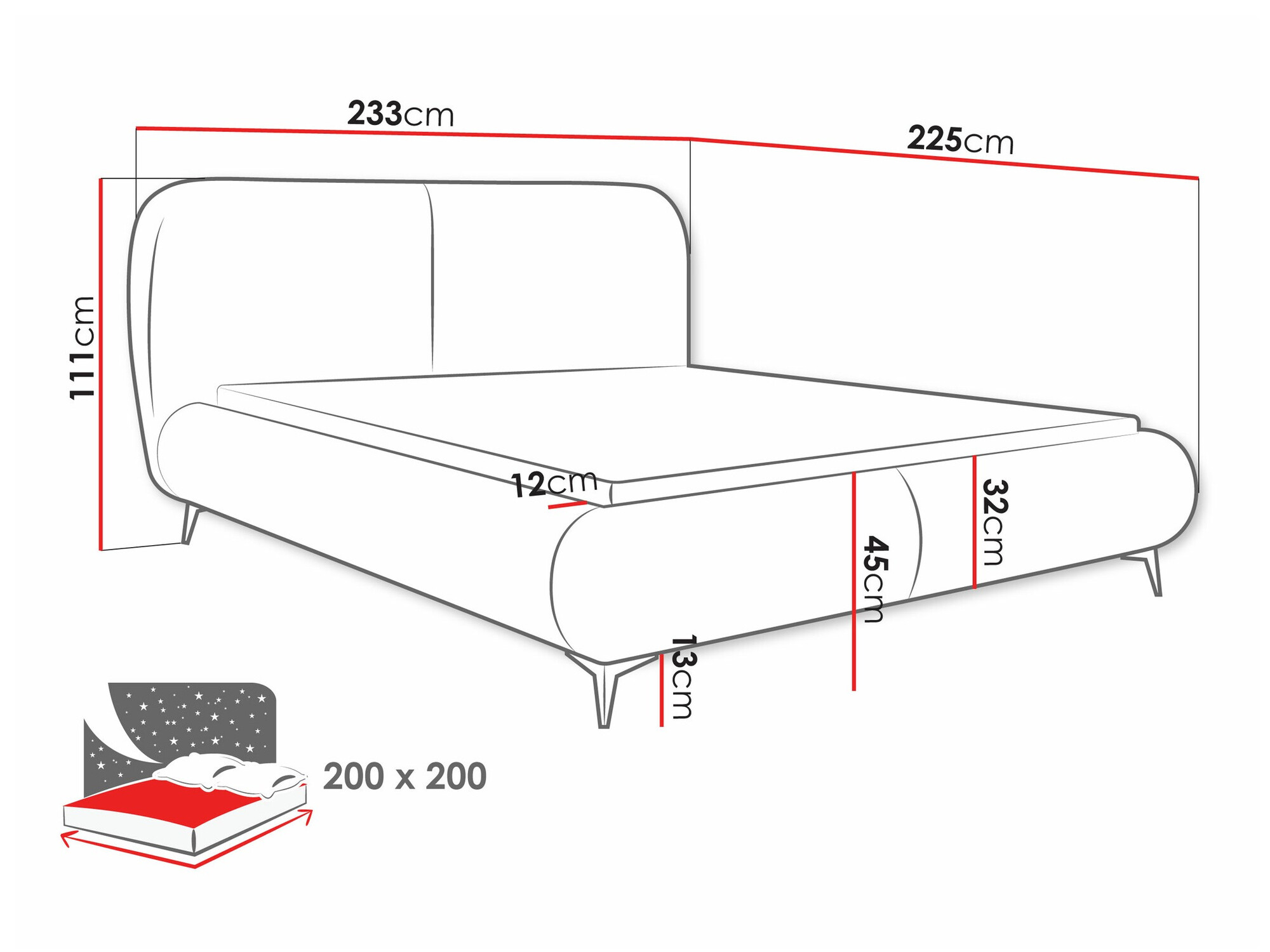 Ágy TrendyNest Fenara (Coral 75)