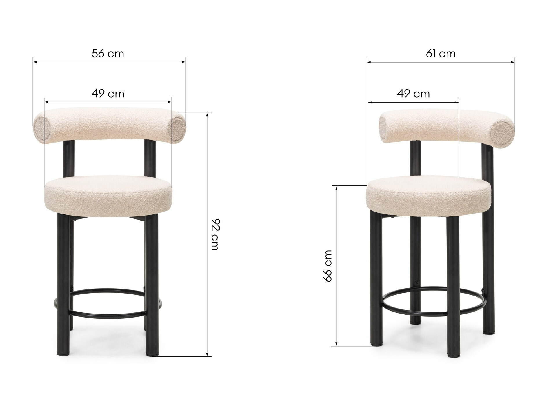 Alacsony bárszék Burleson 186 (Bézs + Fekete)