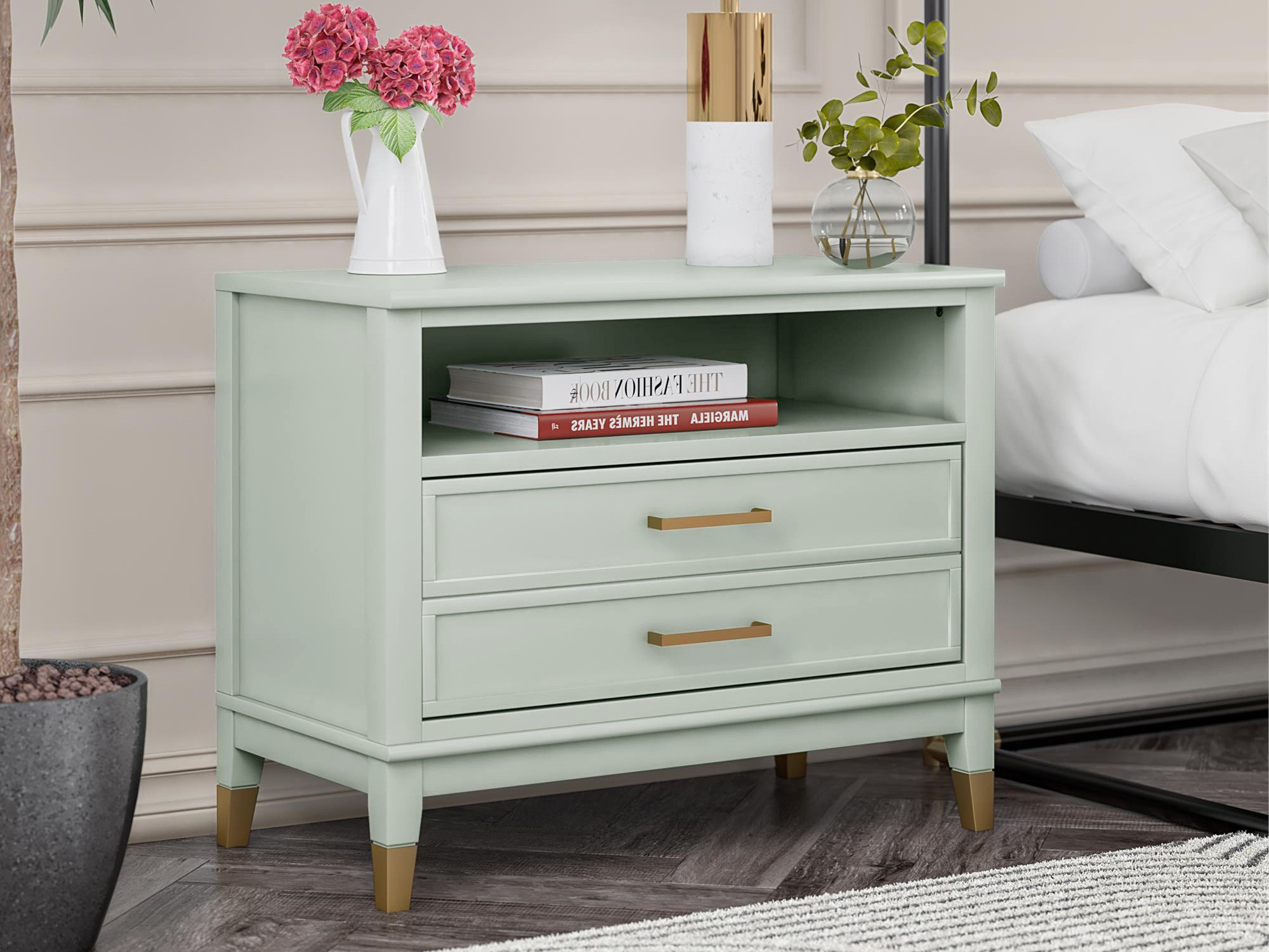 Éjjeliszekrény CosmoLiving by Cosmopolitan Belromu 107 (Zöld)