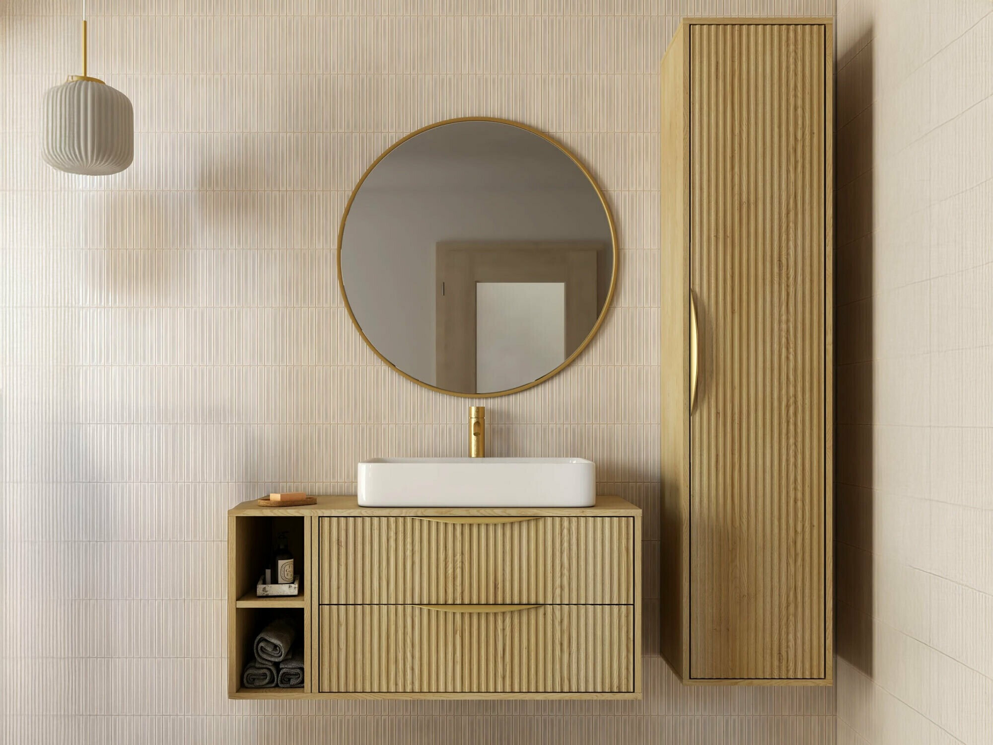 Fürdőszoba garnitúra Levnovi 100 (Tölgy)