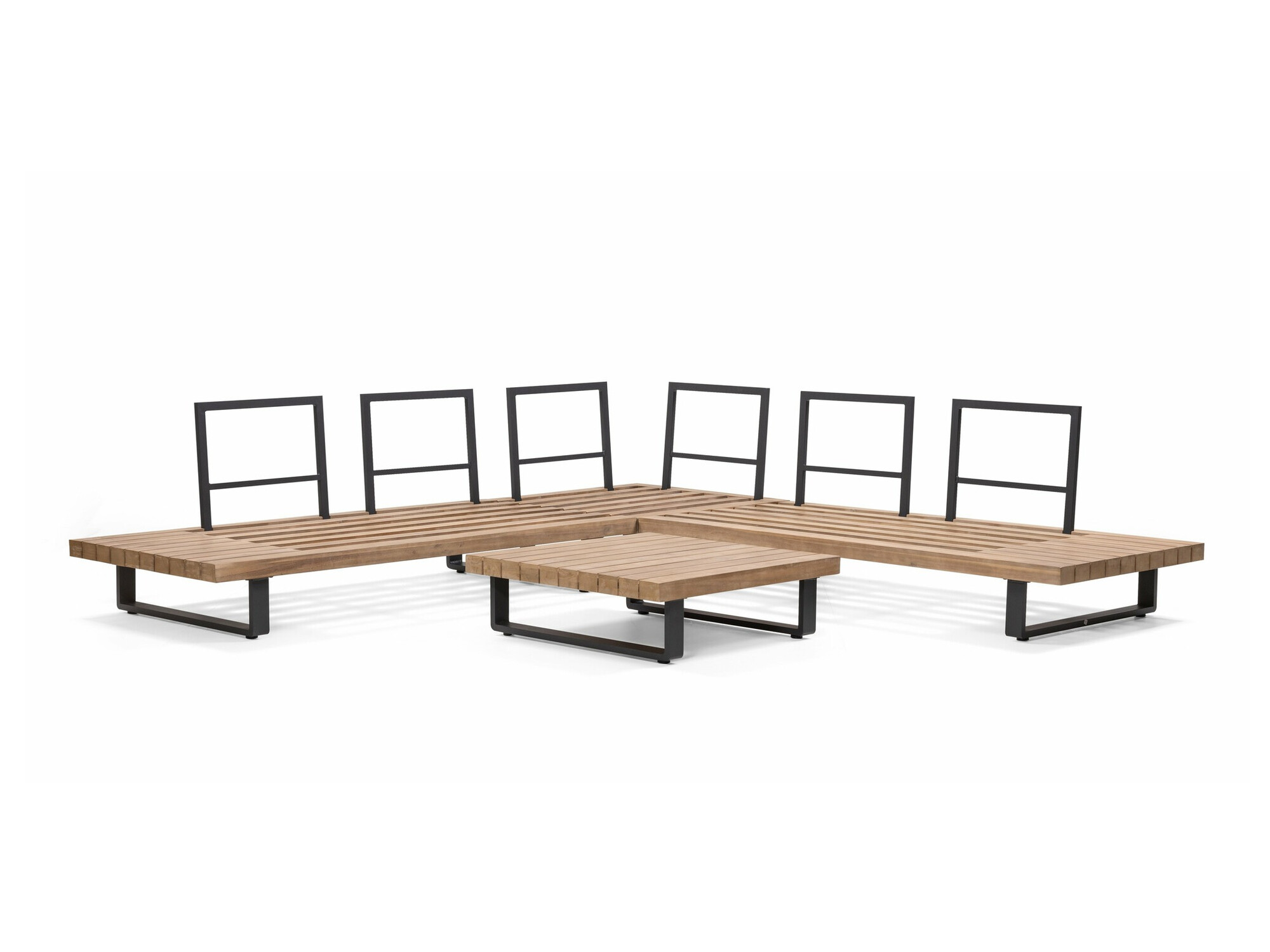 Kerti bútor Burleson 584 (Szürke + Akác)